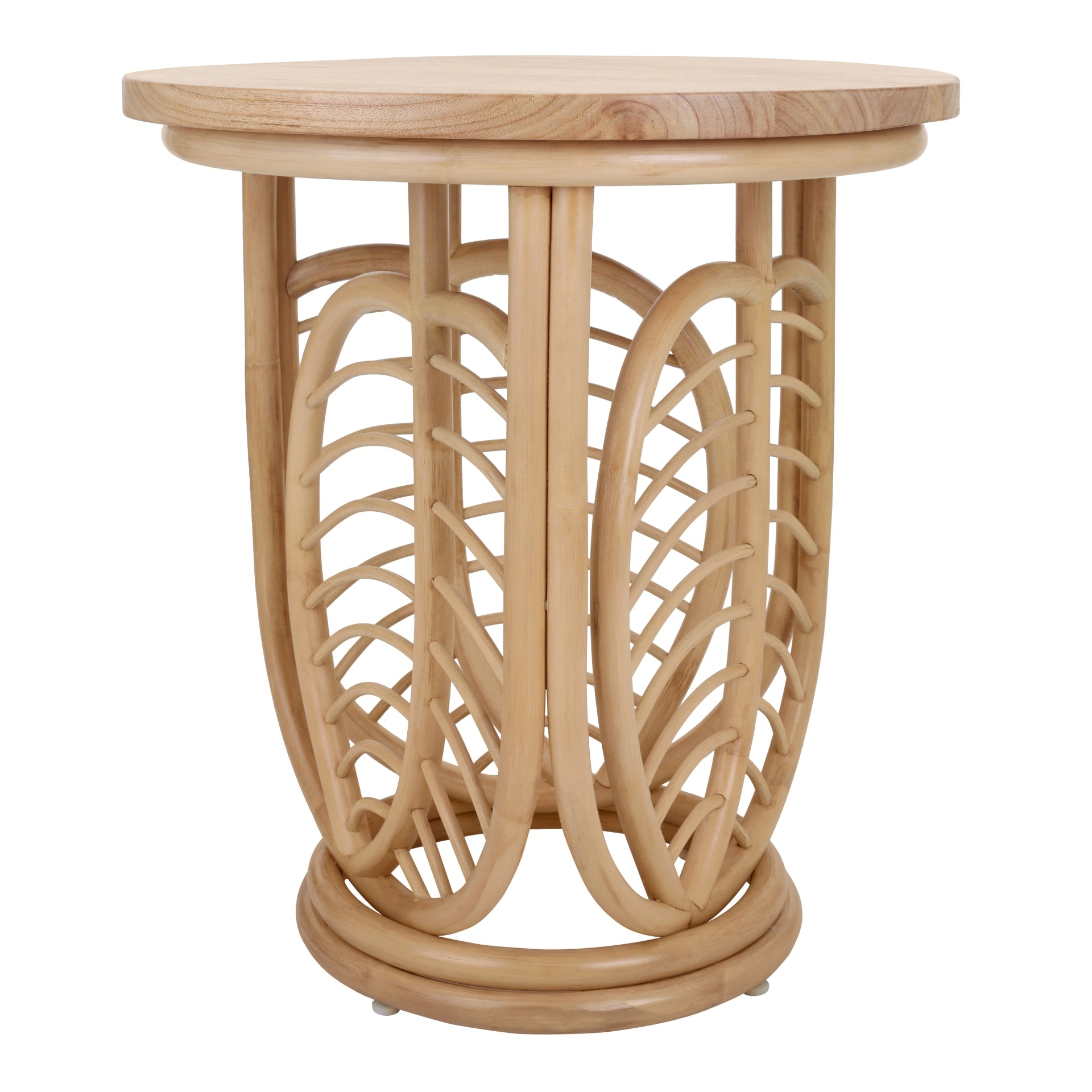 Ayra Rattan Side/End Table w/ Wood Top - What A Room