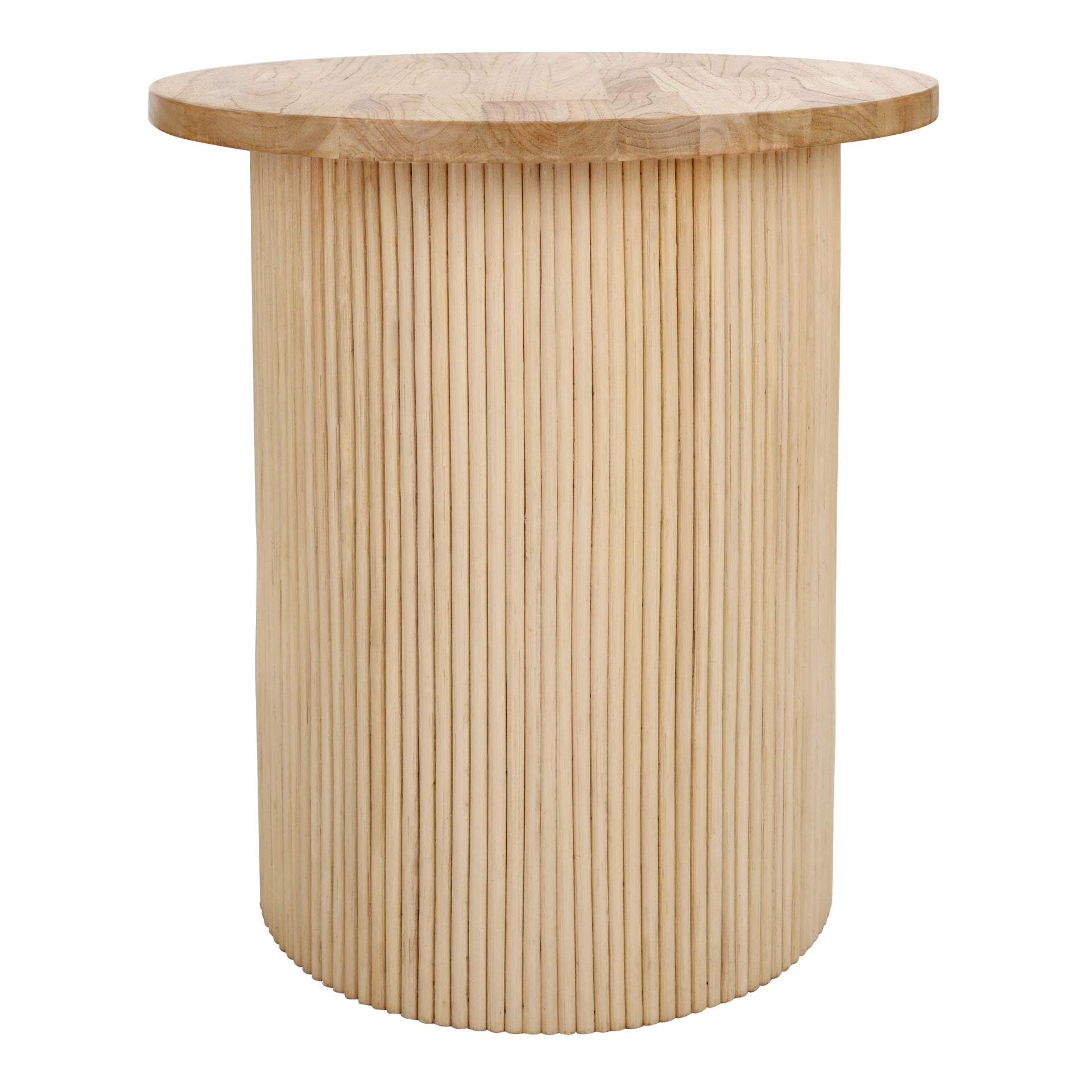 Kiefer Rattan Side/End Table w/ Wood Top - What A Room