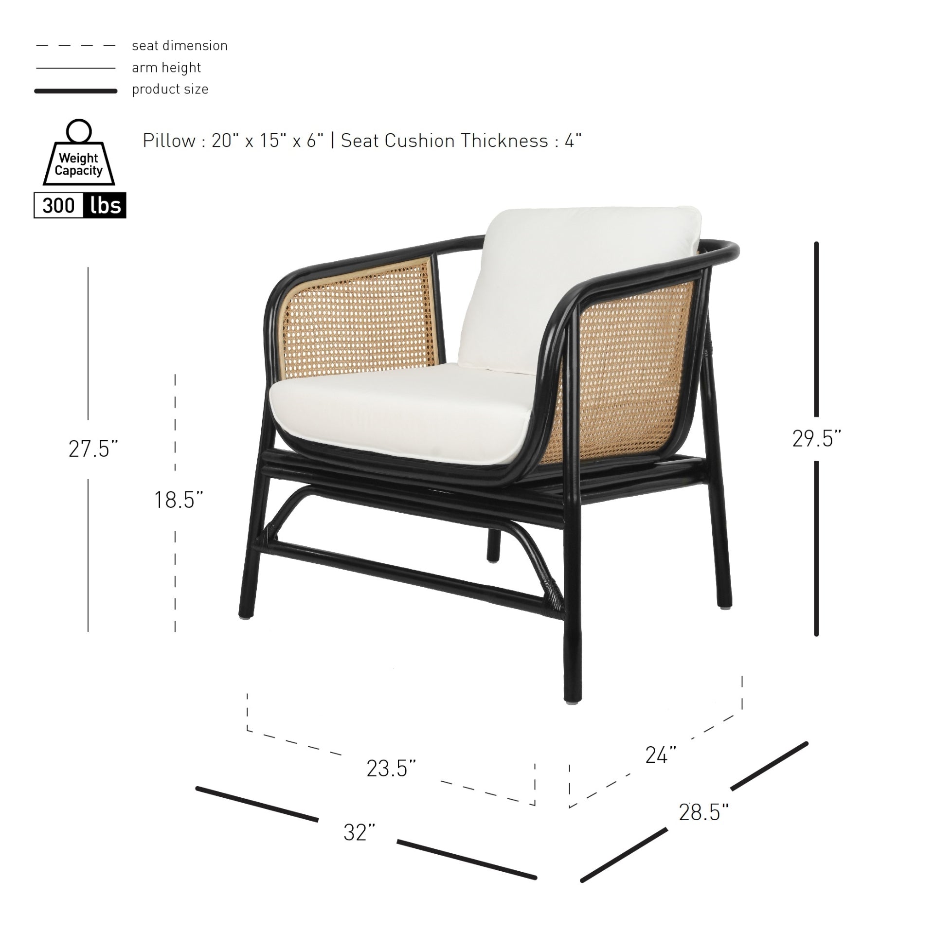 Quilla Rattan Accent Arm Chair - What A Room
