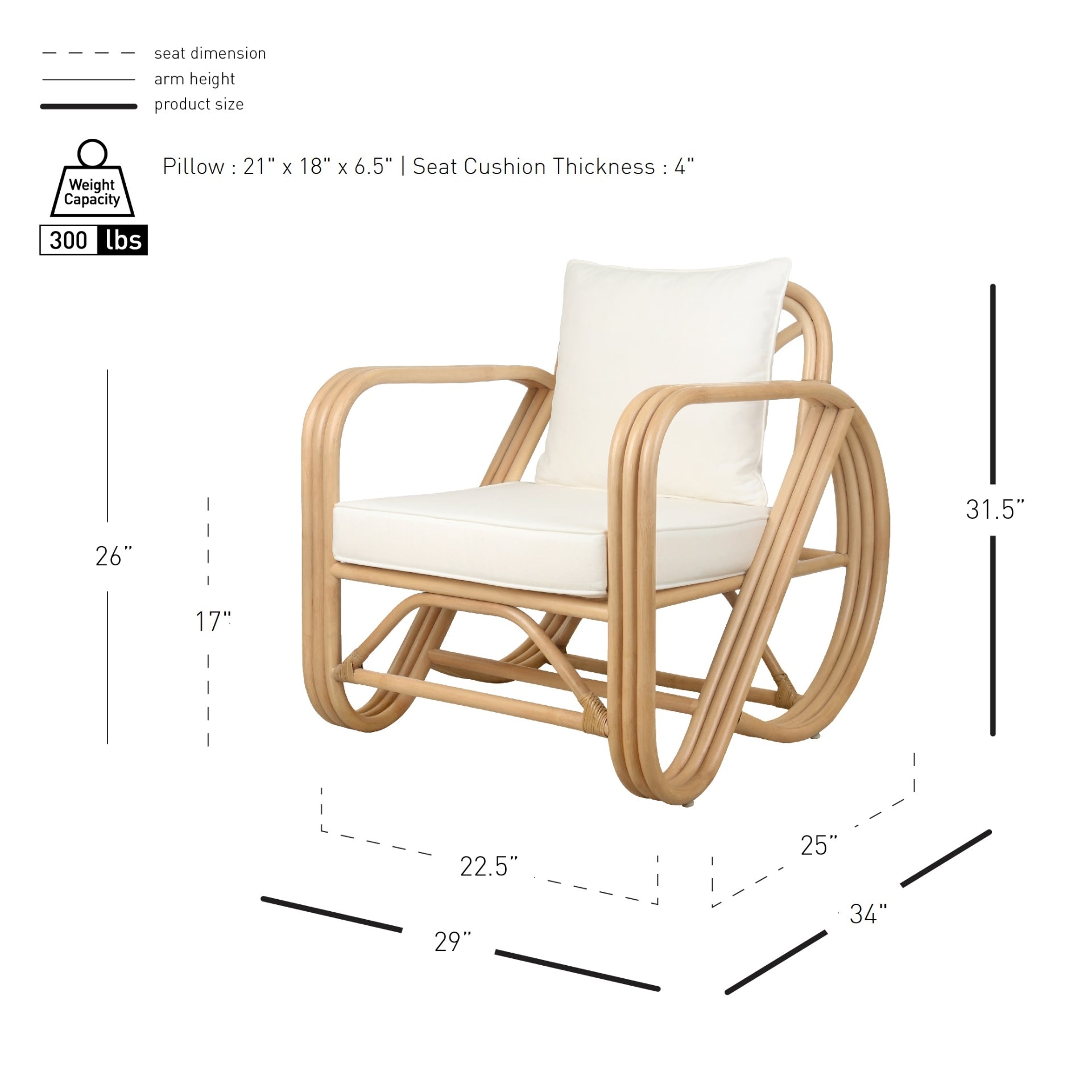 Aimara Rattan Accent Arm Chair - What A Room