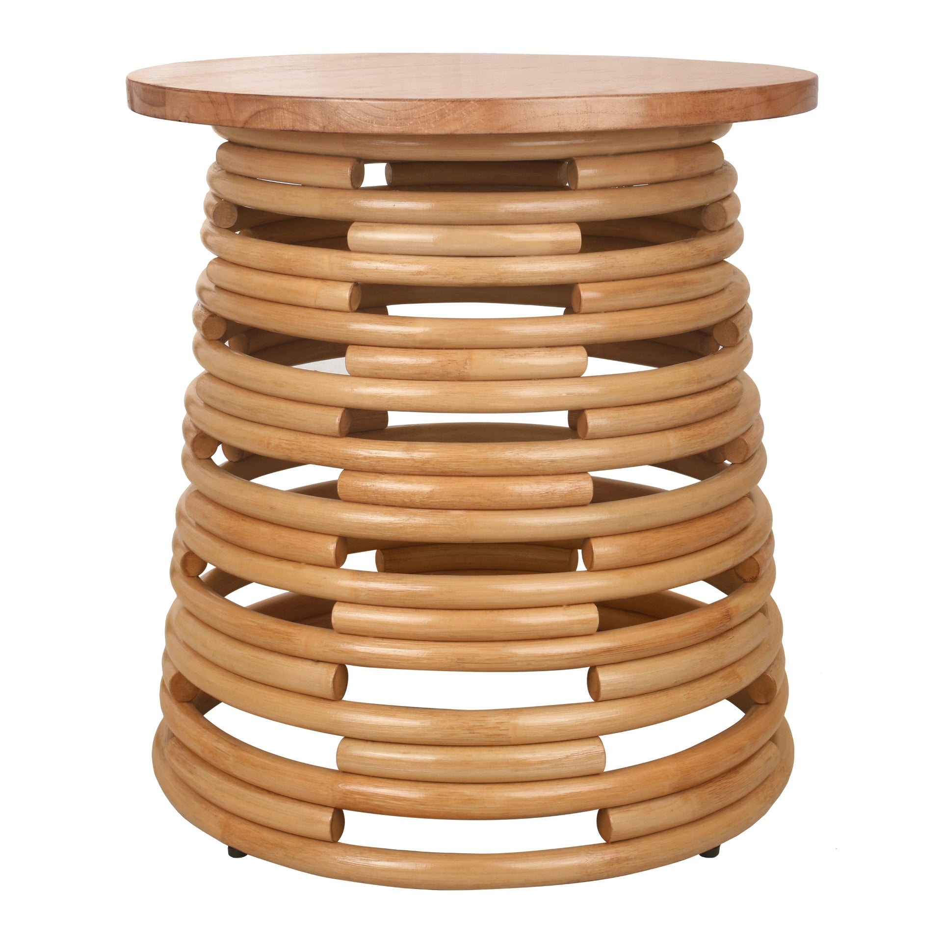 Zeke Rattan Side/End Table w/ Wood Top - What A Room