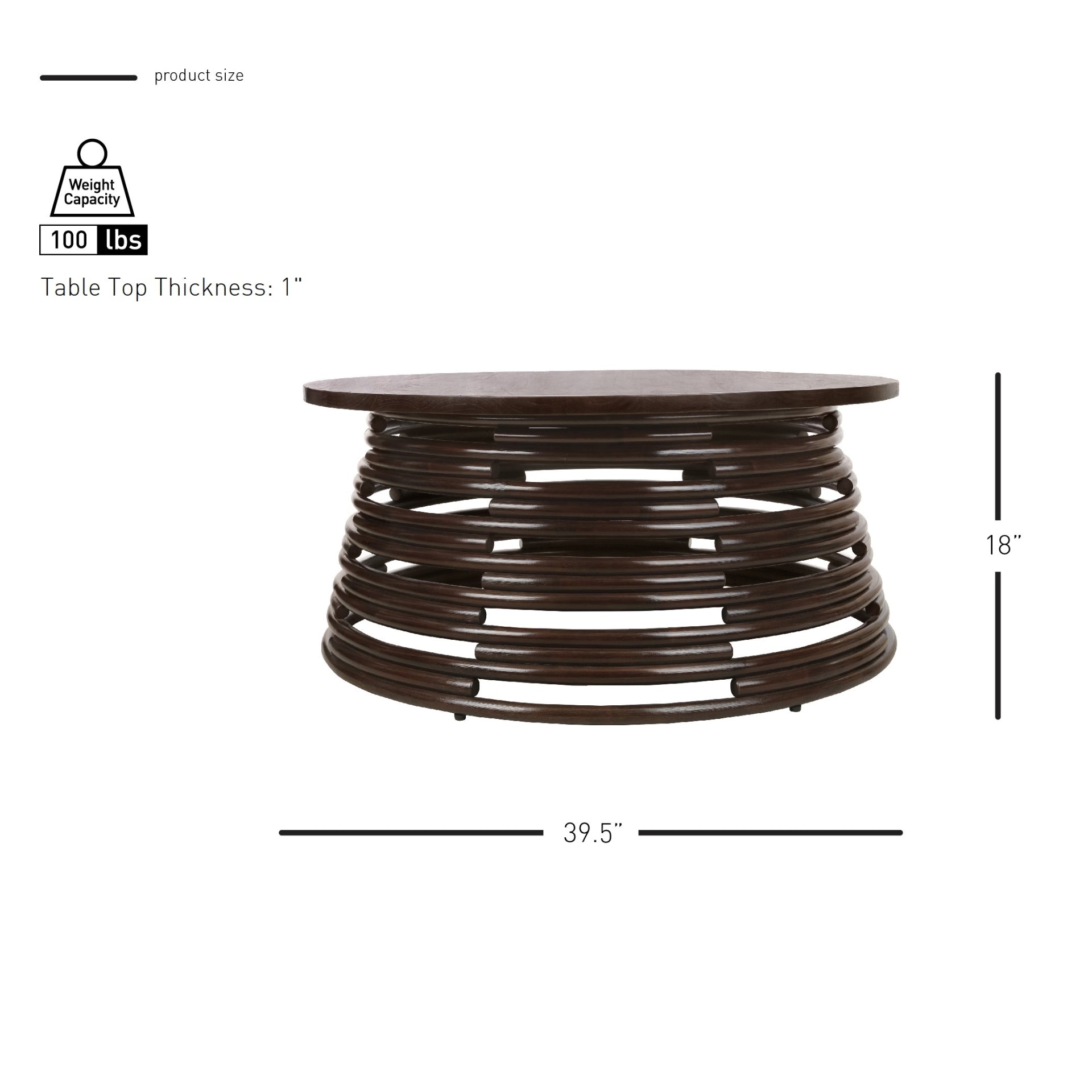 Zeke Rattan Coffee Table w/ Wood Top - What A Room