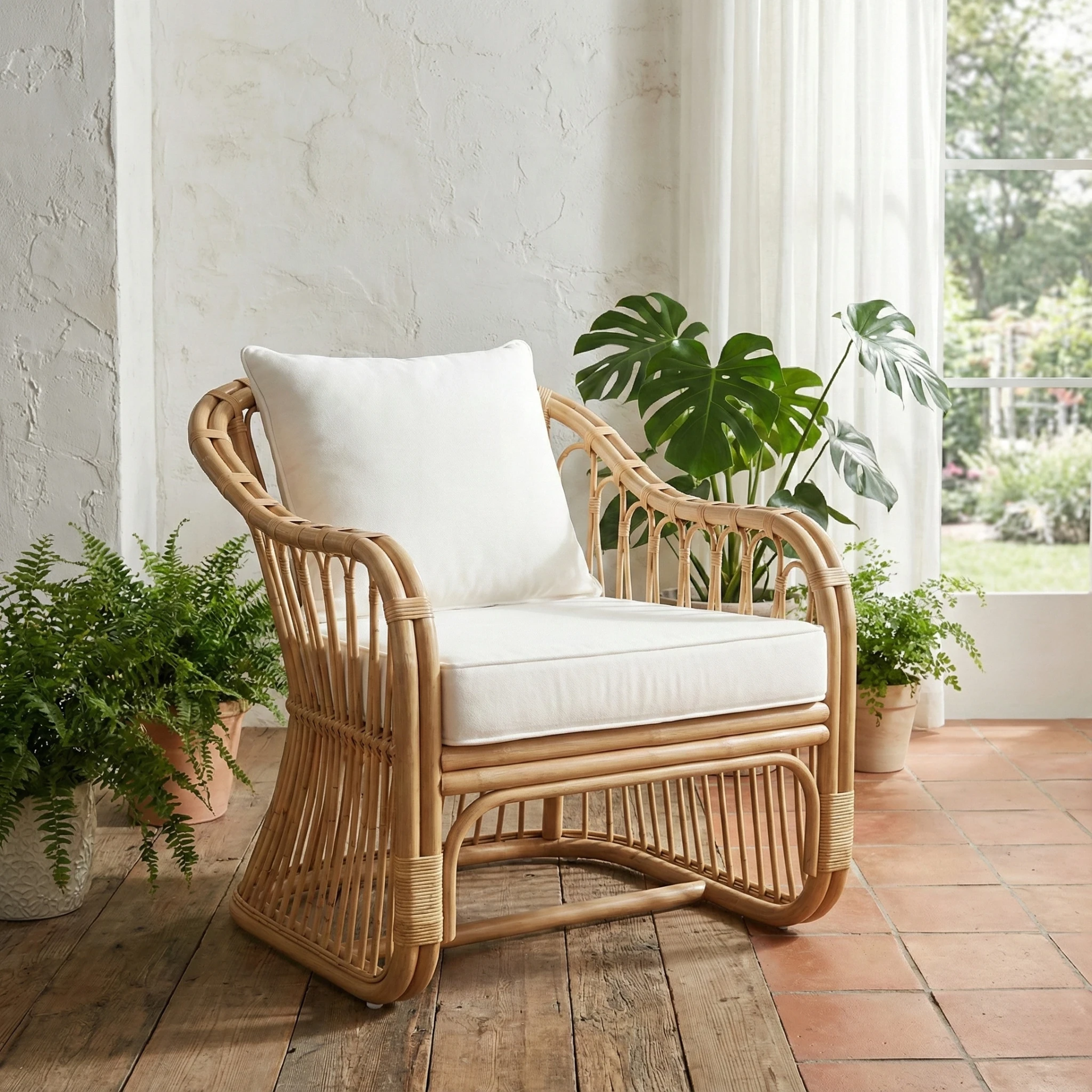 Maeva Rattan Accent Arm Chair - What A Room