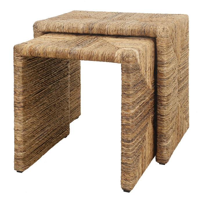 Kanza Abaca Rectangular Nesting Side Table Set of 2 - What A Room