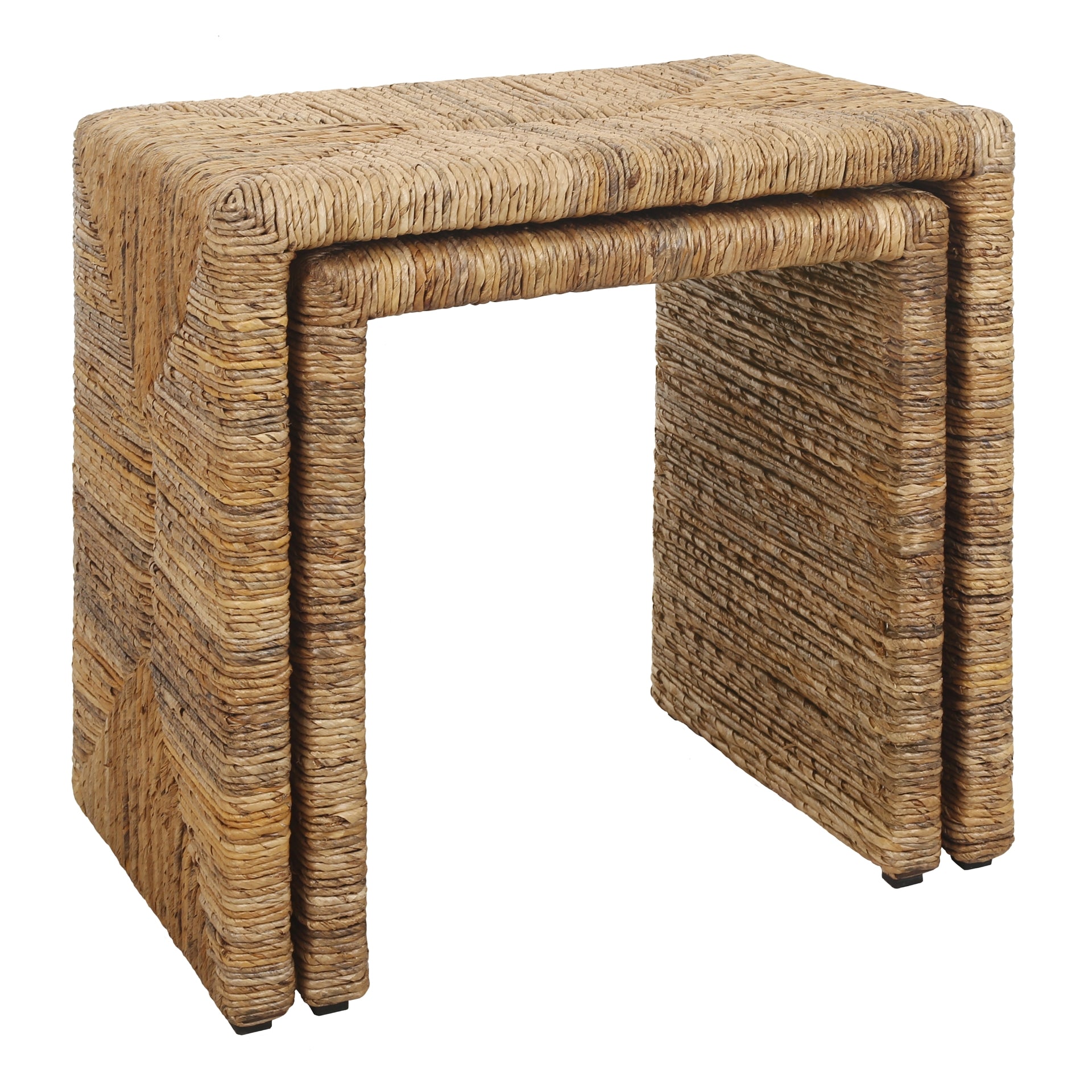 Kanza Abaca Rectangular Nesting Side Table Set of 2 - What A Room