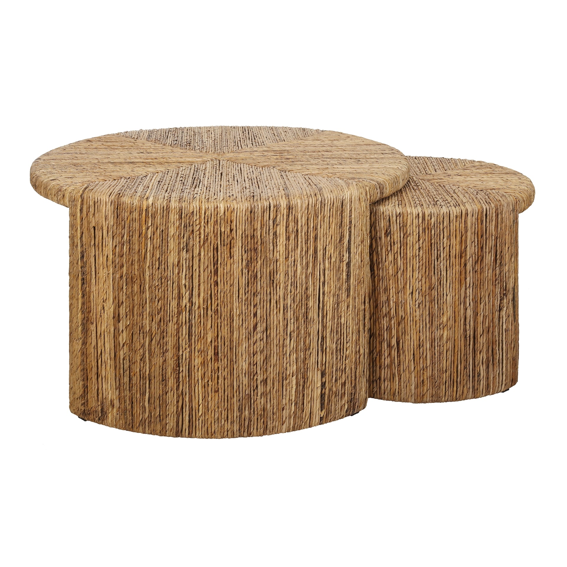 Kanza Abaca Round Nesting Coffee Table Set of 2 - What A Room