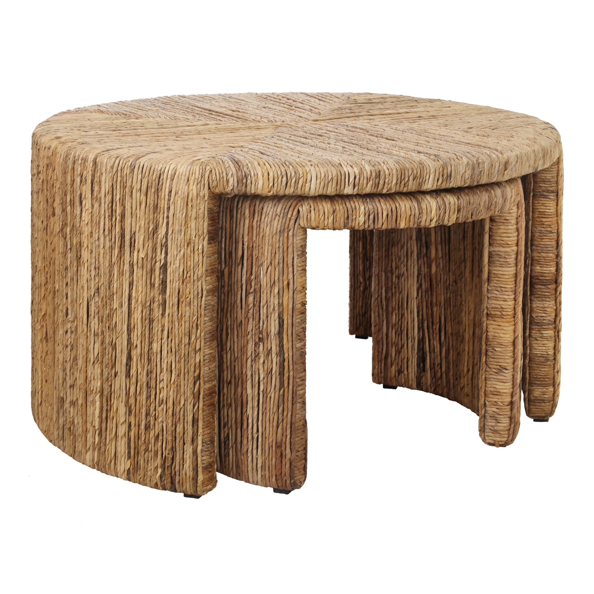 Kanza Abaca Round Nesting Coffee Table Set of 2 - What A Room