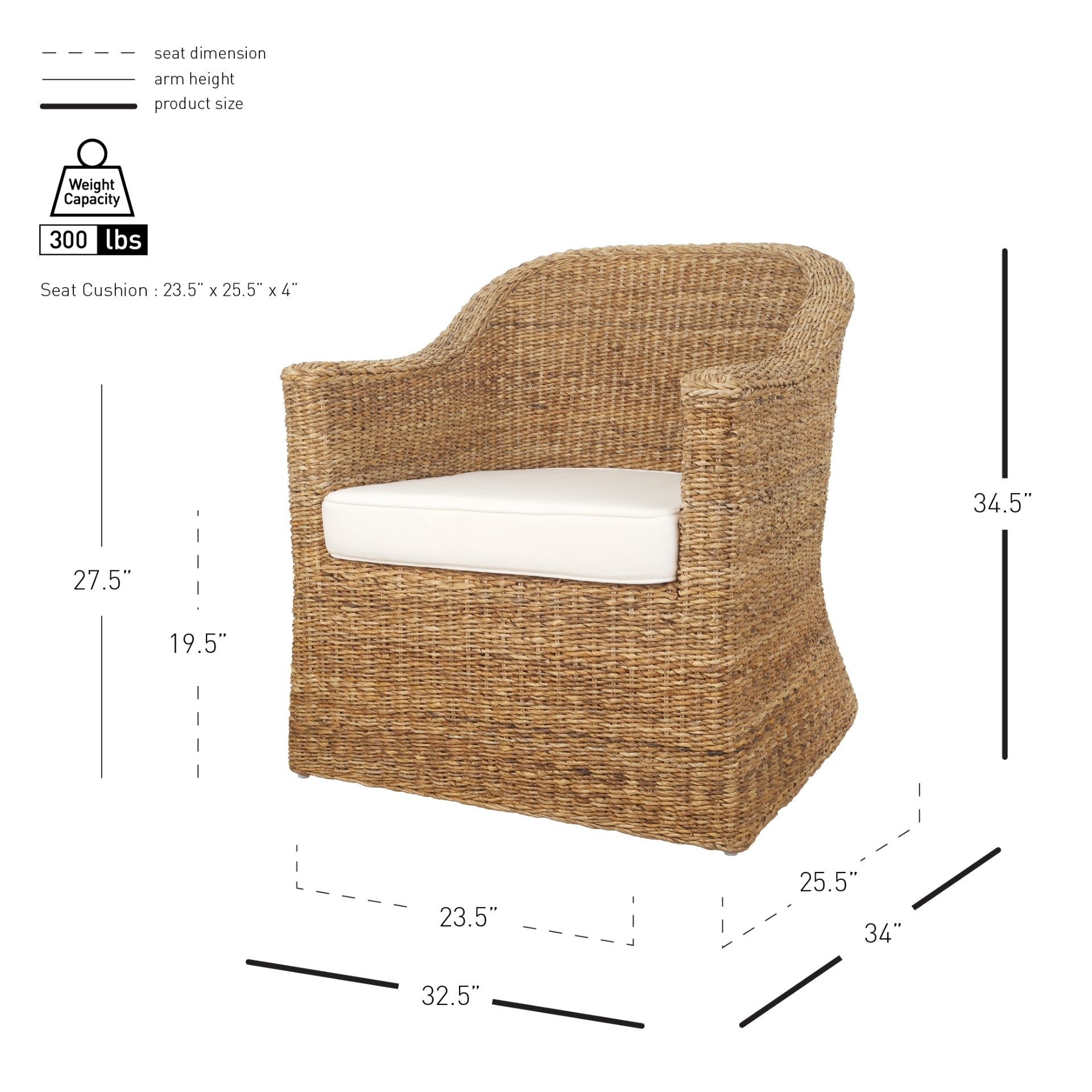 Earwyn Abaca Accent Arm Chair - What A Room