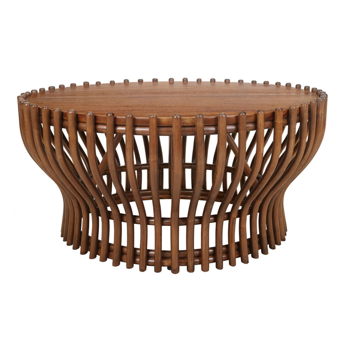 Sona Rattan Coffee Table w/ Wood Top - What A Room