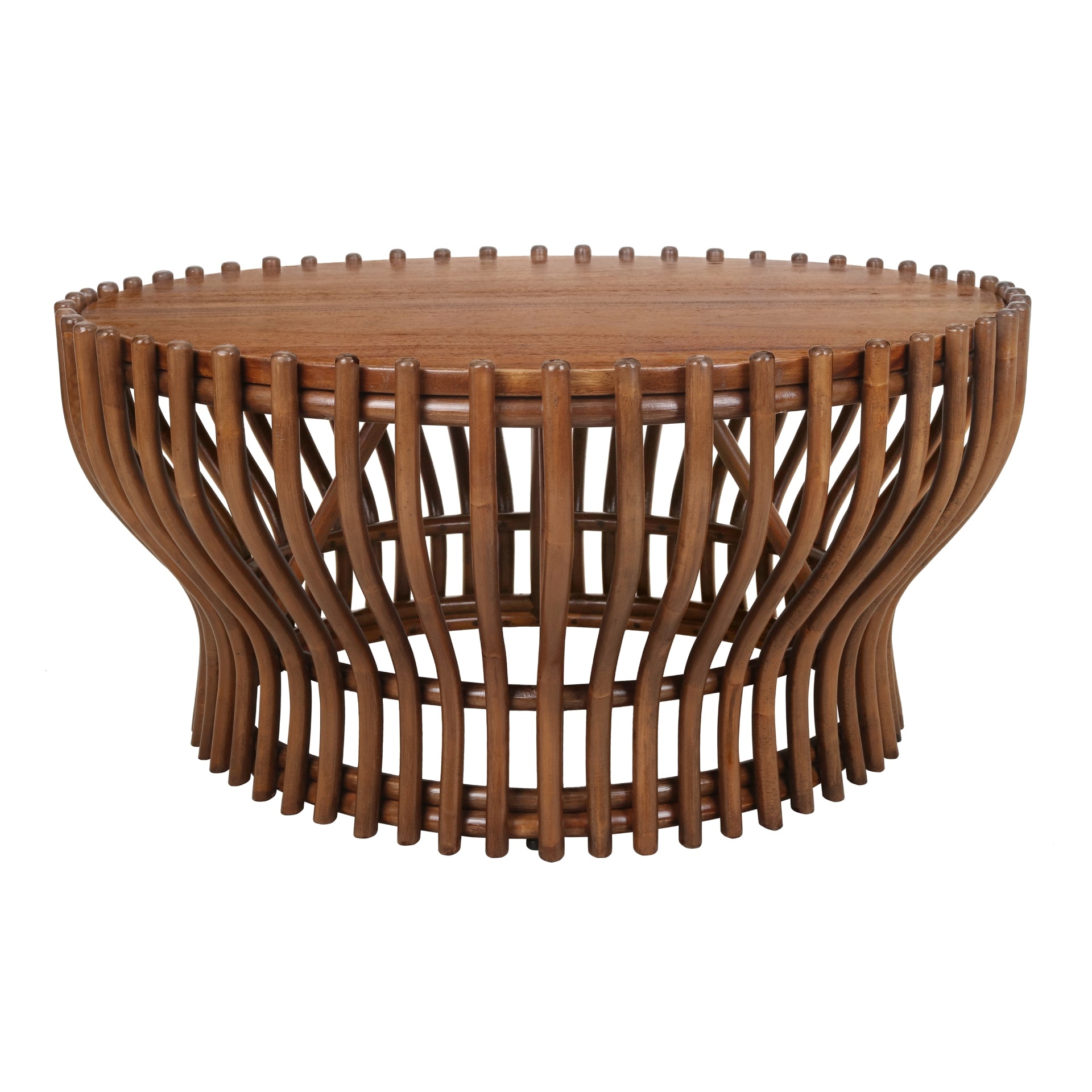 Sona Rattan Coffee Table w/ Wood Top - What A Room