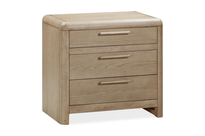 Furano Three Drawer Ash Wood Nightstand in Ginger - What A Room