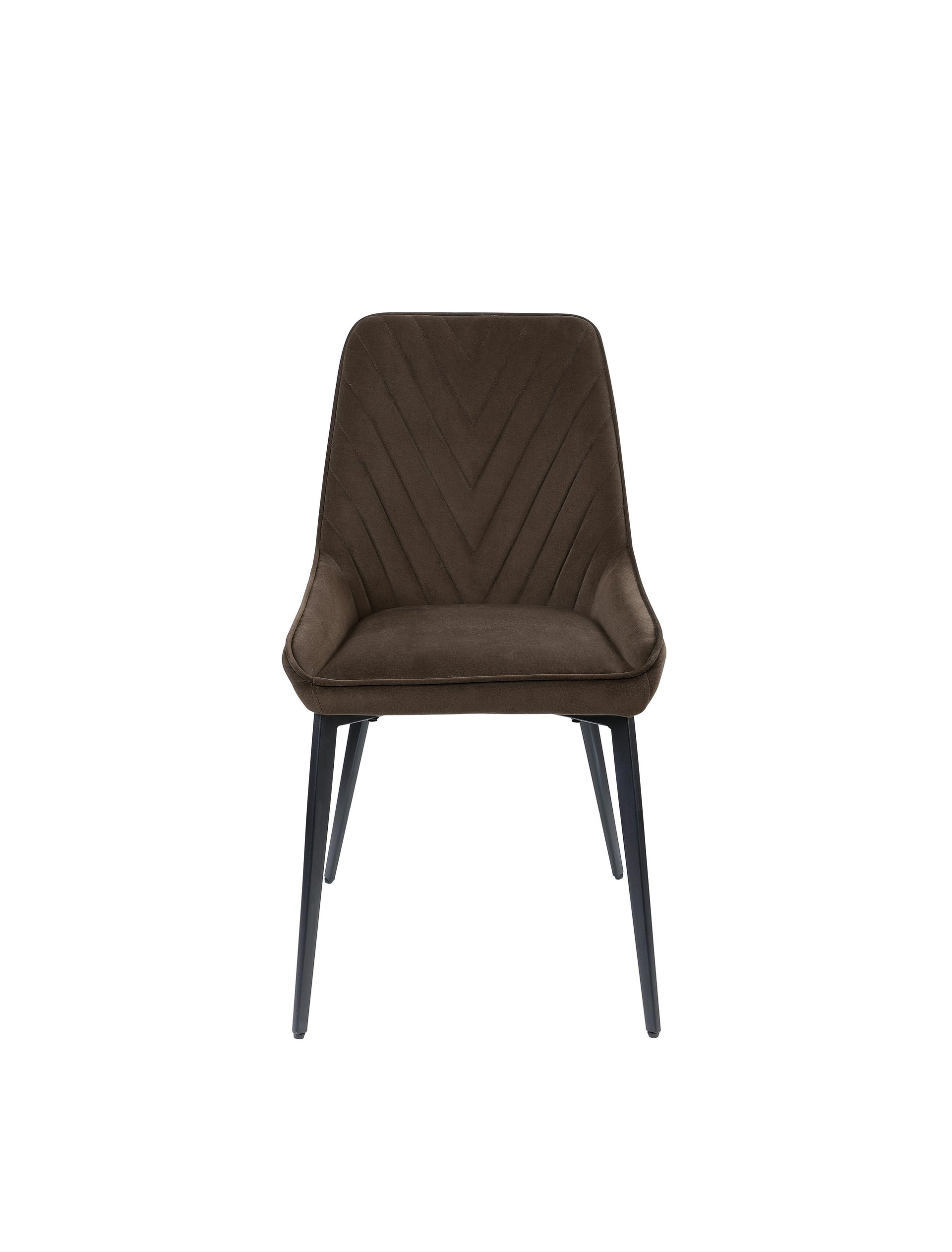 Lucia Metal Leg Upholstered Dining Chair in Penny Velvet and Gunmetal (Set of 2) - What A Room