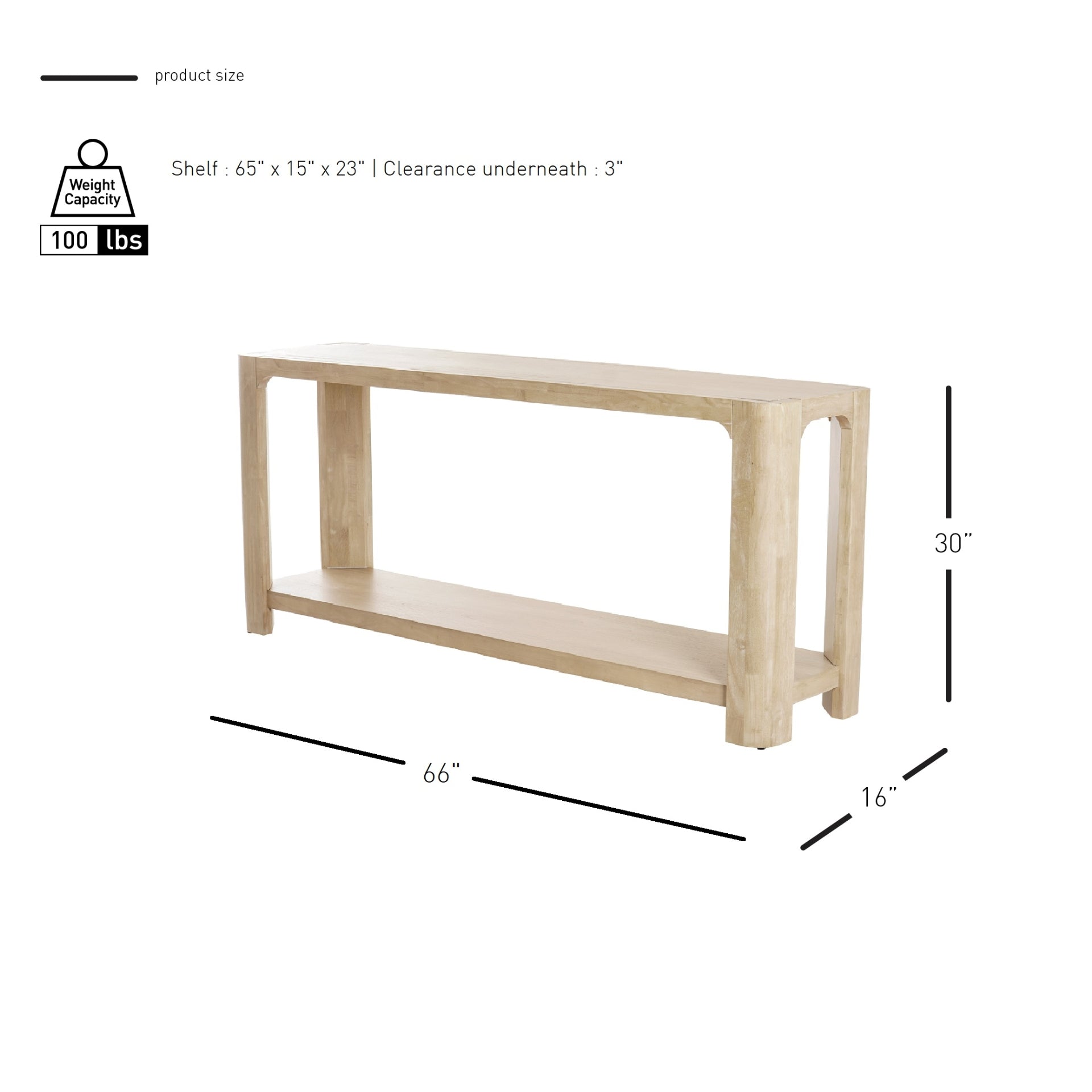Trevin  66" Console Table w/ Shelf - What A Room