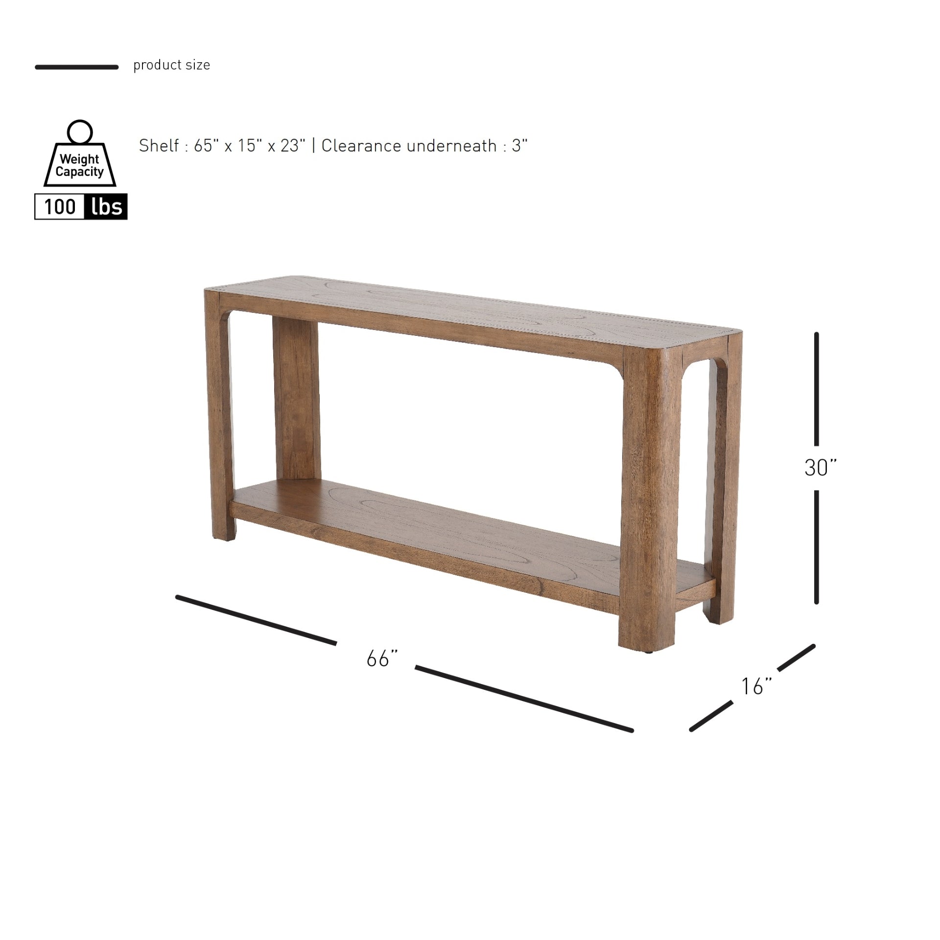 Trevin 66" Console Table w/ Shelf - What A Room