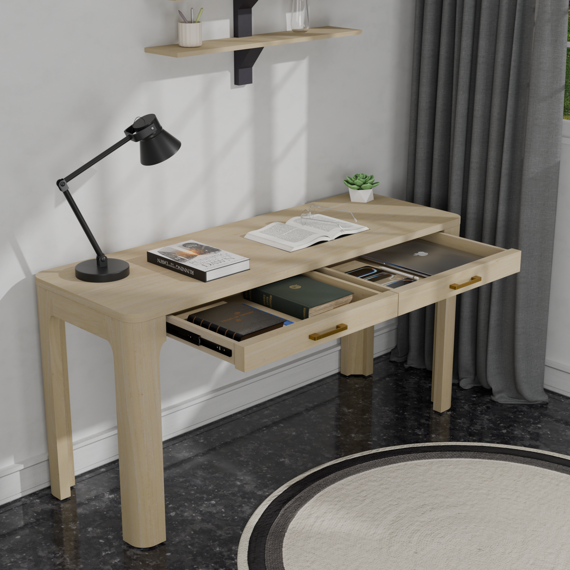 Trevin Desk 2 Drawers - What A Room