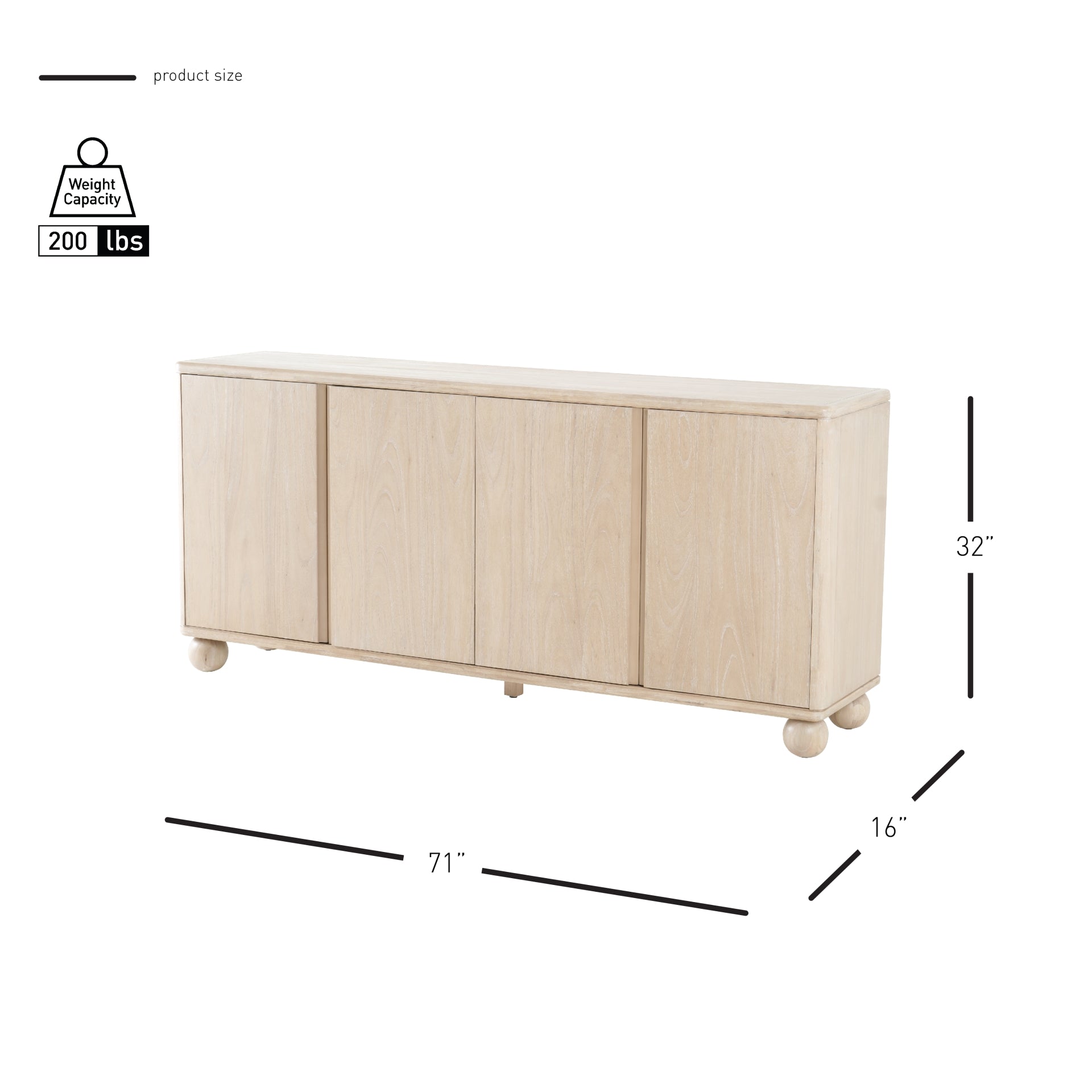 Harlyn Buffet/Sideboard 4 Doors - What A Room