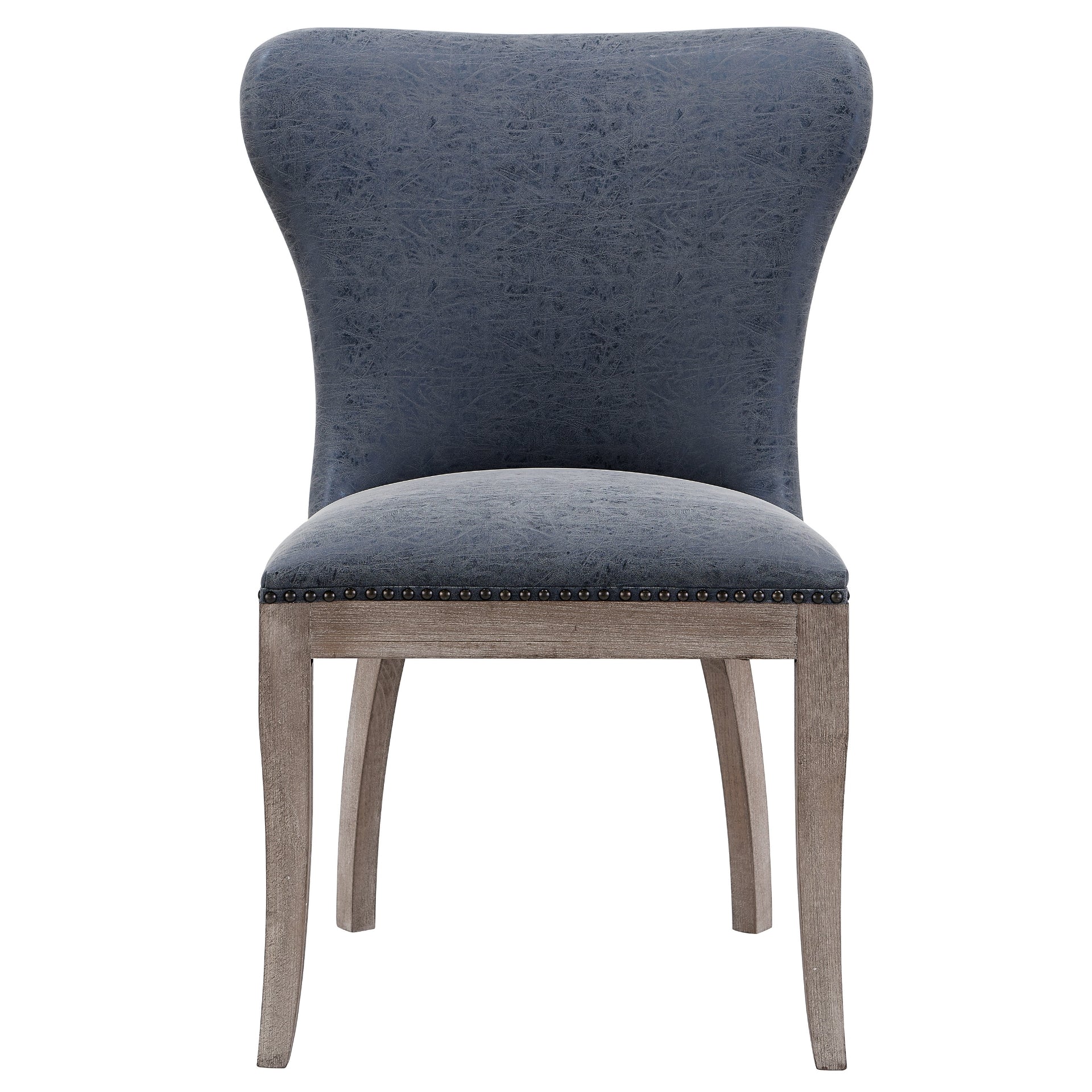 Dorsey Faux Leather Dining Side Chair Drift Wood Legs (Set of 2) - What A Room