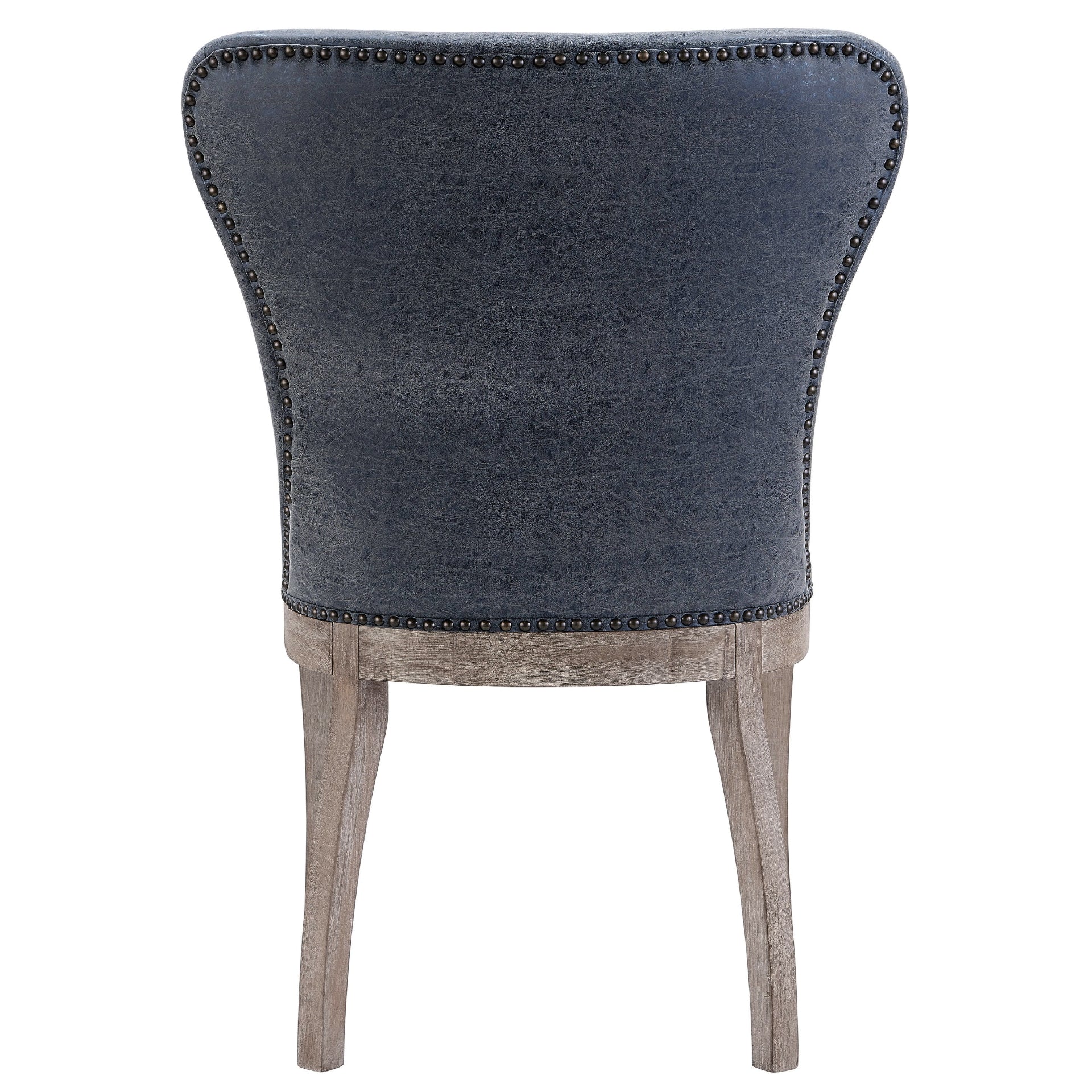 Dorsey Faux Leather Dining Side Chair Drift Wood Legs (Set of 2) - What A Room