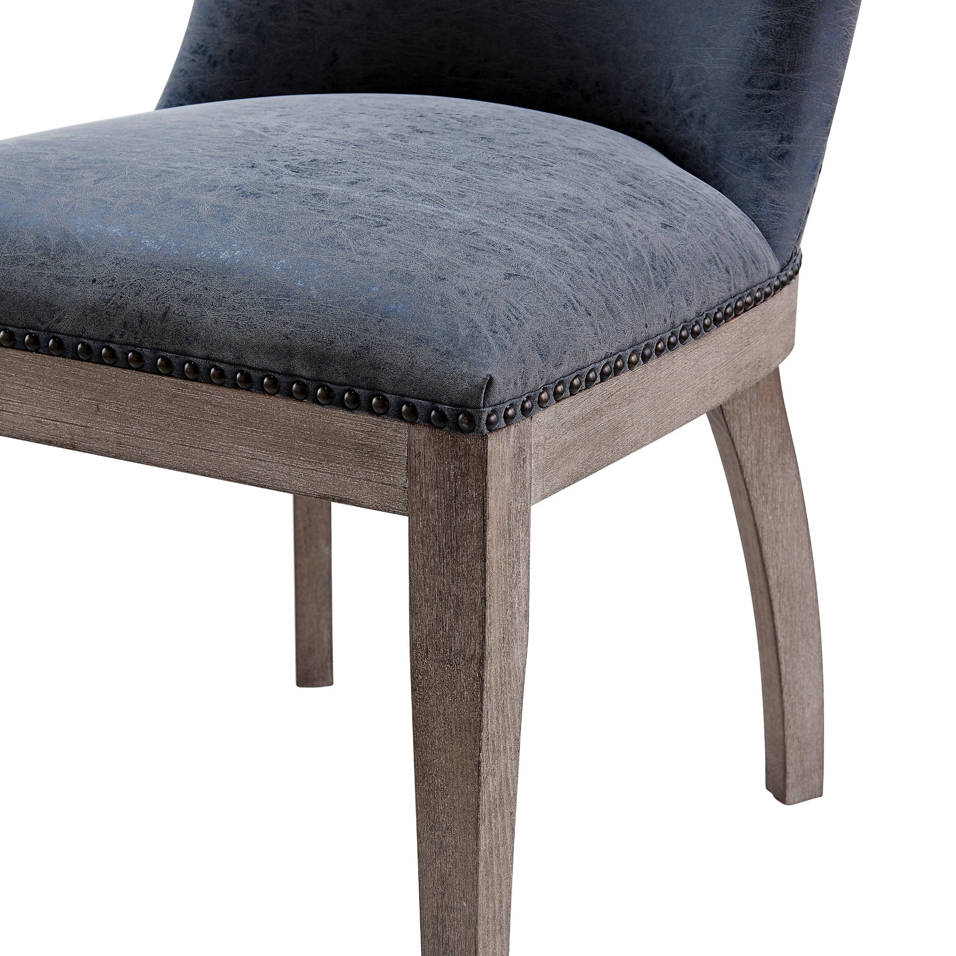 Dorsey Faux Leather Dining Side Chair Drift Wood Legs (Set of 2) - What A Room