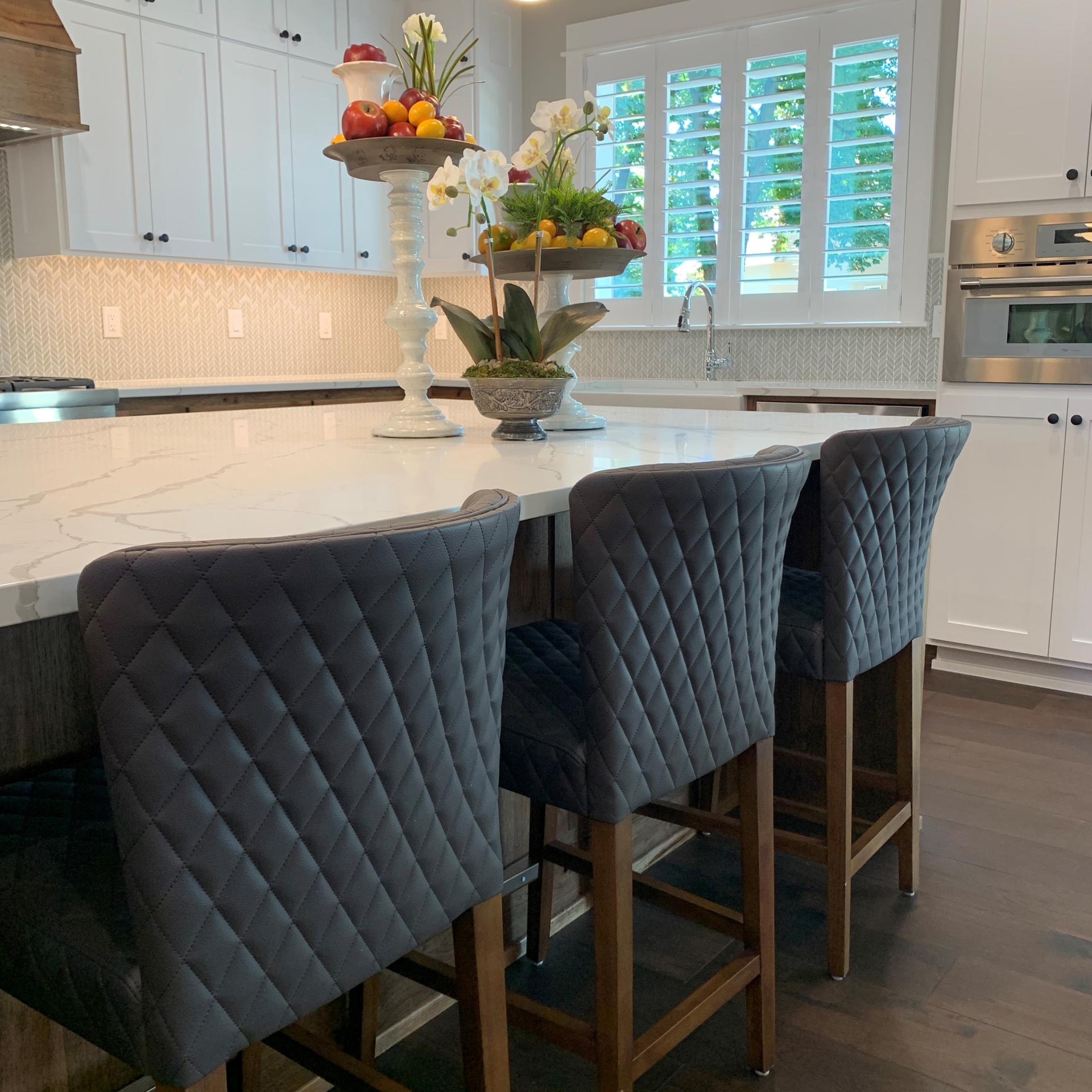 Albie Diamond Stitching Counter Stool - What A Room