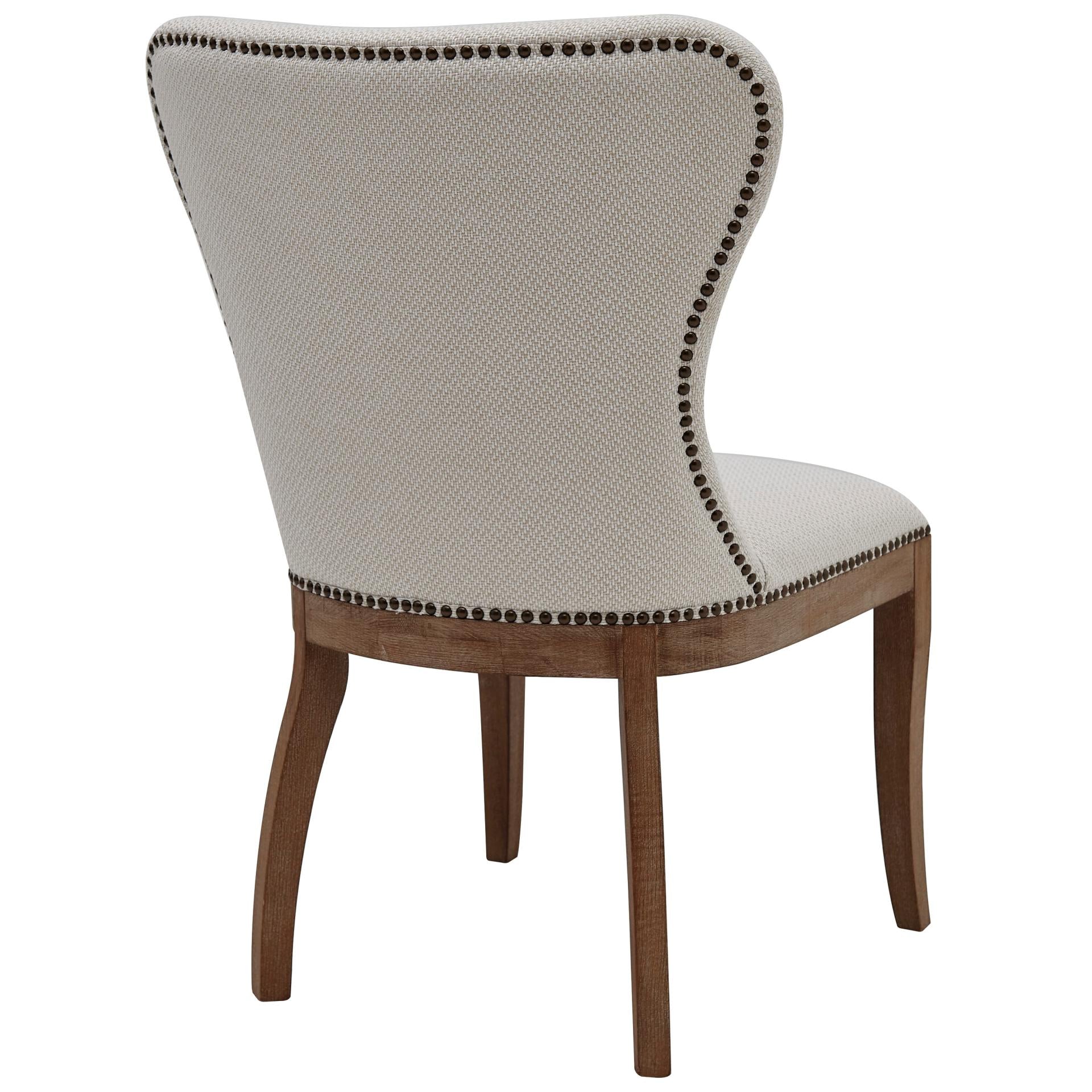 Dorsey Fabric Dining Side Chair Drift Wood Legs (Set of 2) - What A Room