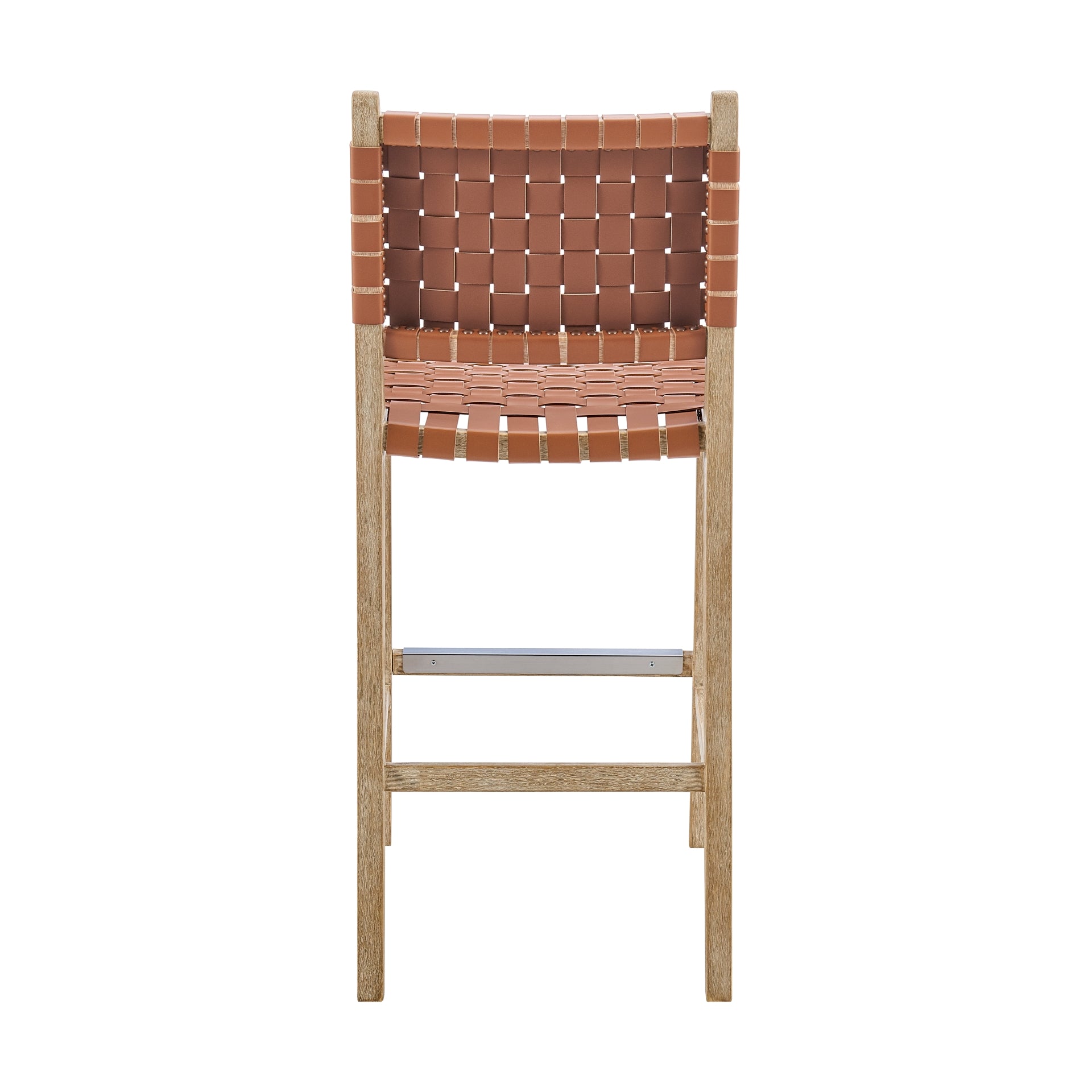 Marco Faux Leather Counter Stool Drift Wood Frame - What A Room