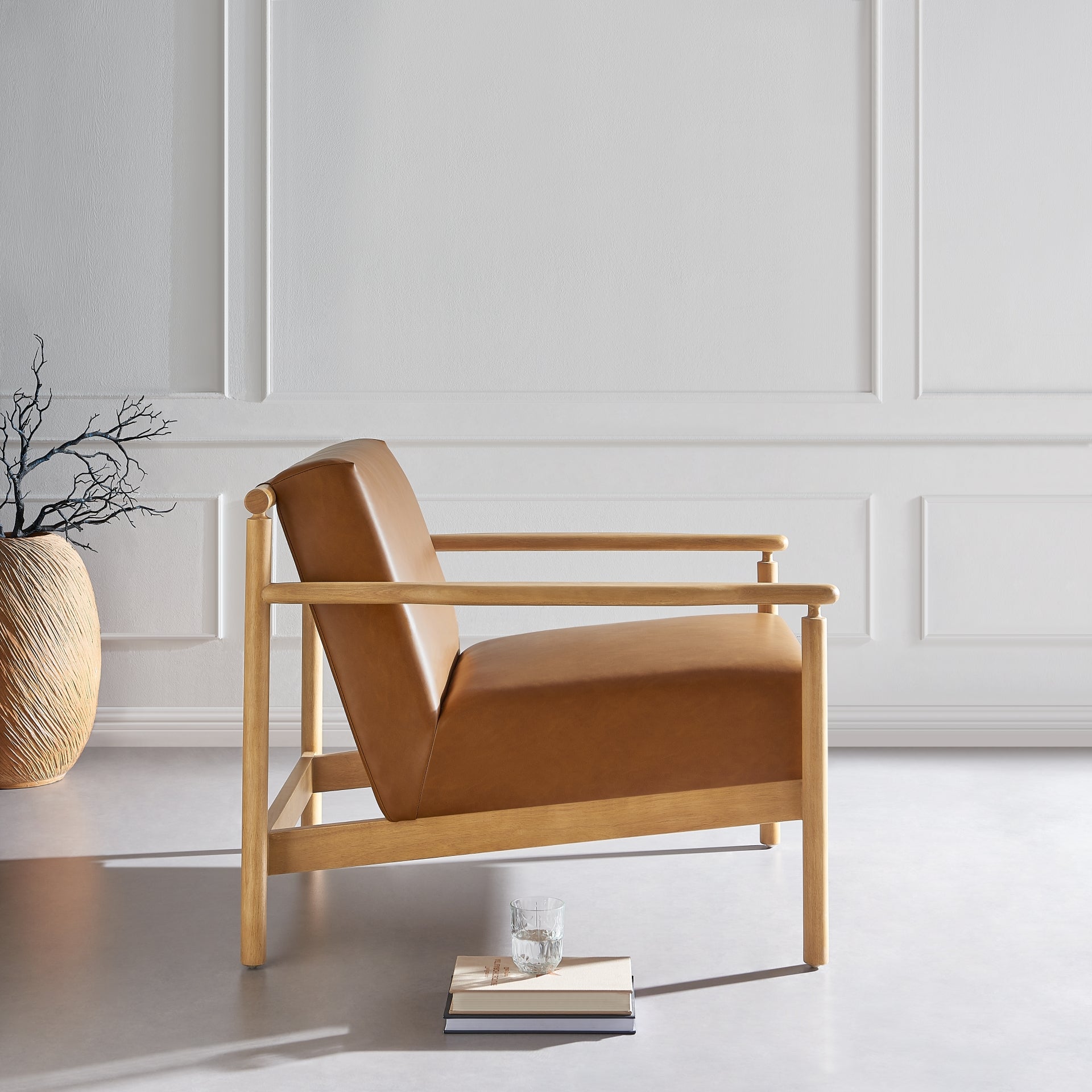 Arnold Faux Leather Accent Arm Chair - What A Room