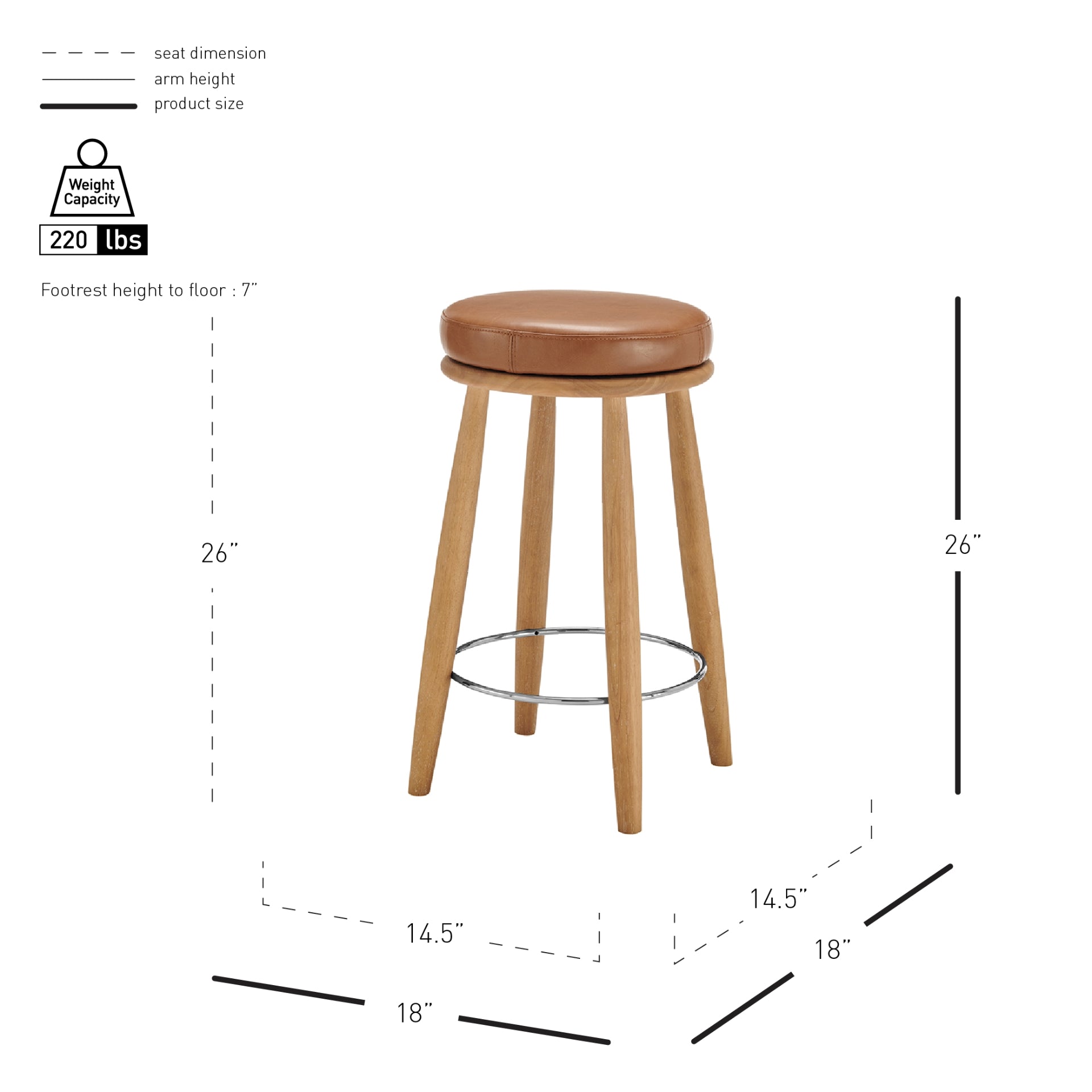Deandre Backless Swivel Counter Stool - What A Room