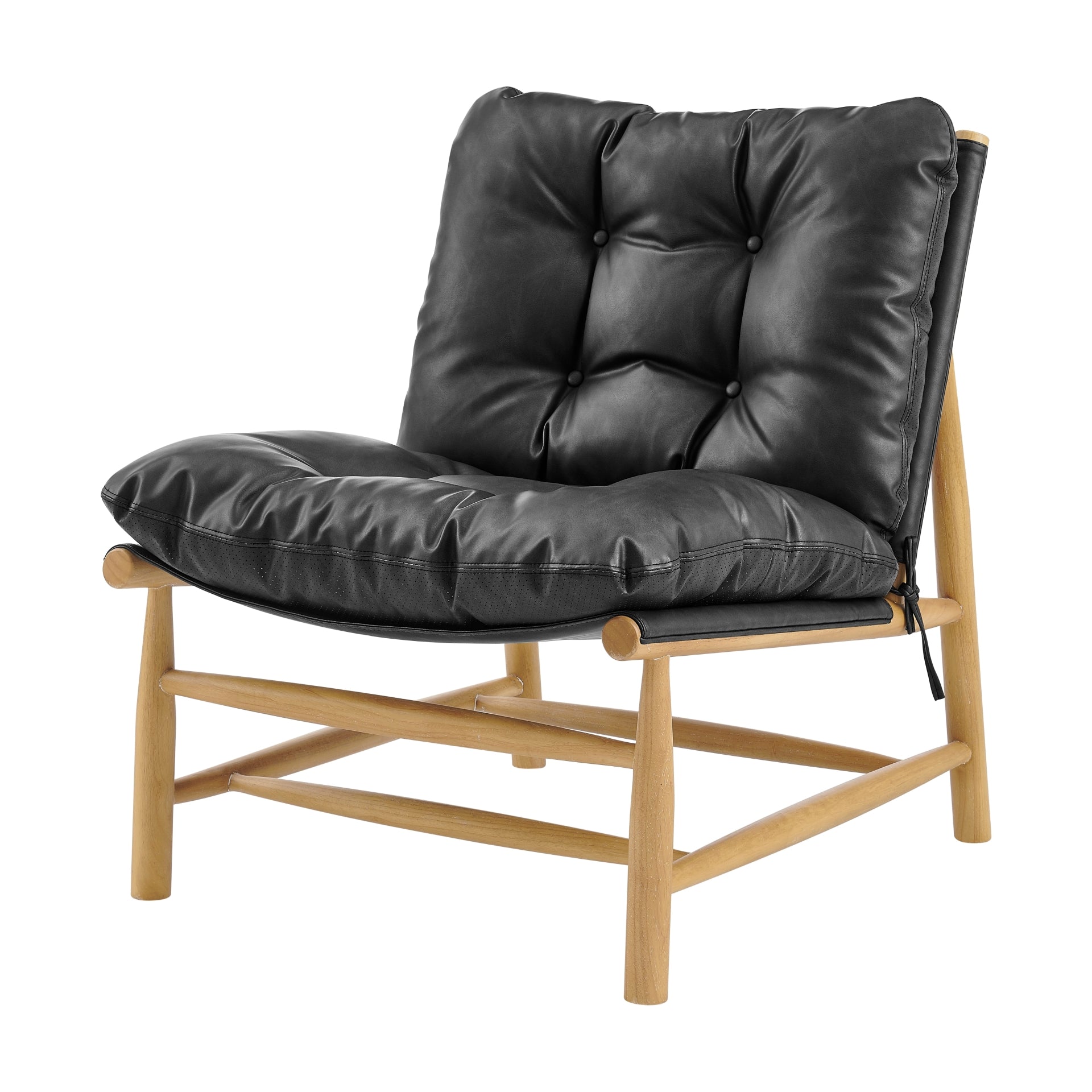 Oswald Faux Leather Tufted Accent Chair - What A Room