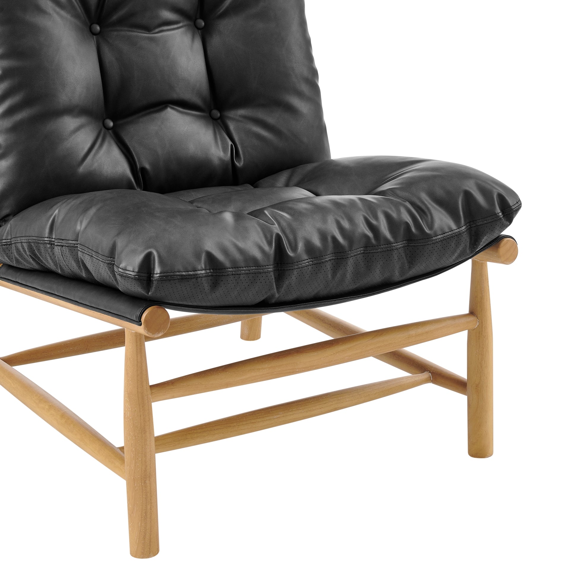 Oswald Faux Leather Tufted Accent Chair - What A Room