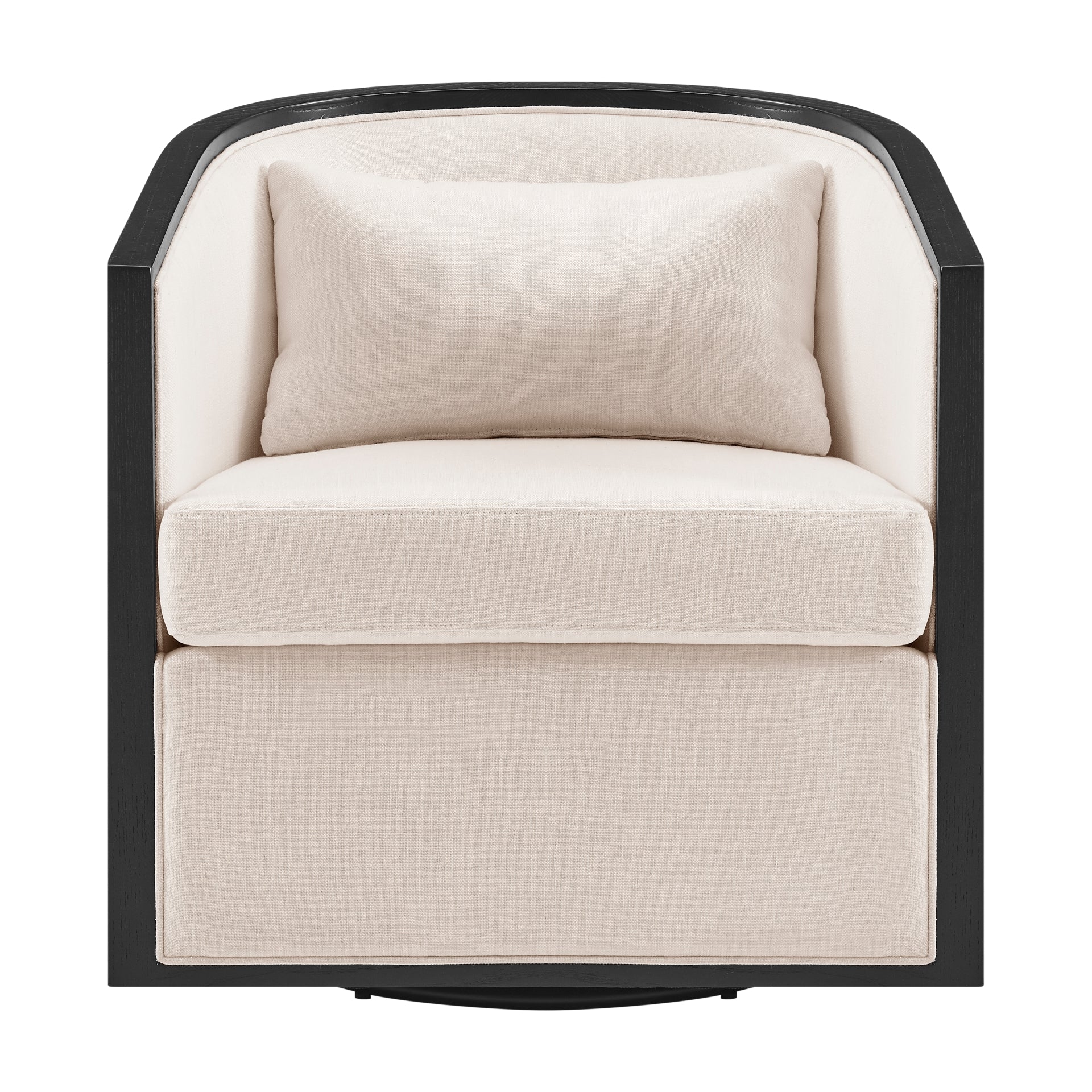 Marilyn Fabric Swivel Accent Arm Chair w/ Rattan Black Frame - What A Room