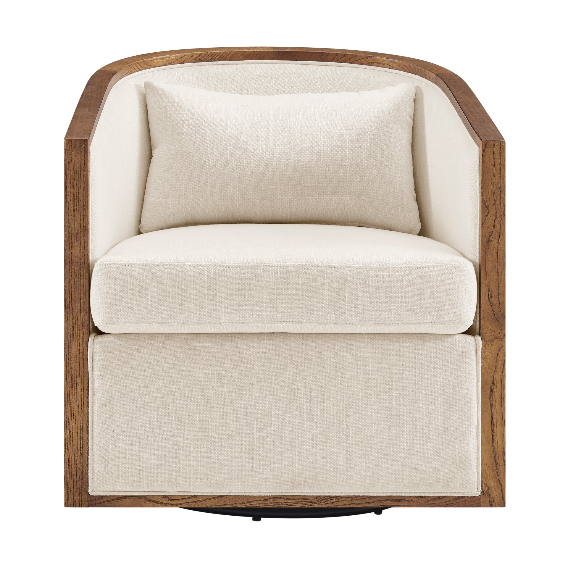 Marilyn Fabric Swivel Accent Arm Chair w/ Rattan Black Frame - What A Room