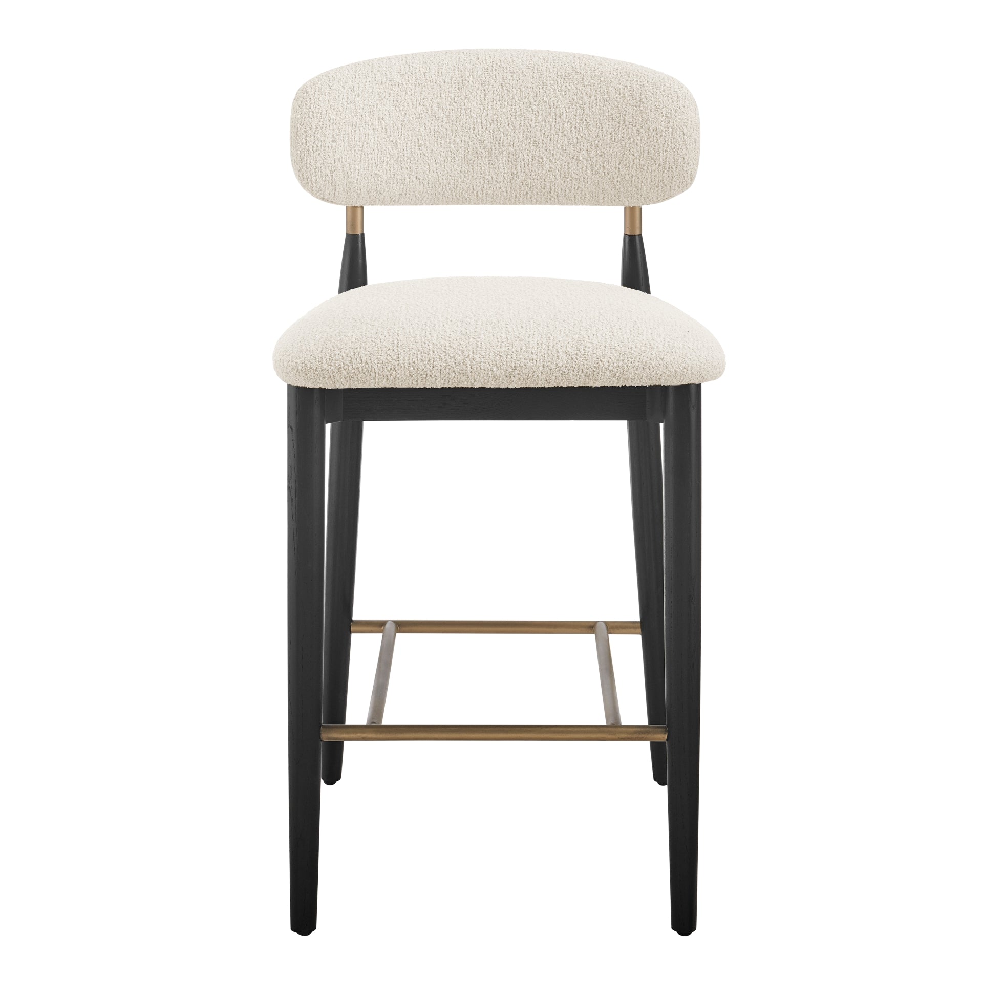 Verna Boucle Counter Stool Black Frame - What A Room