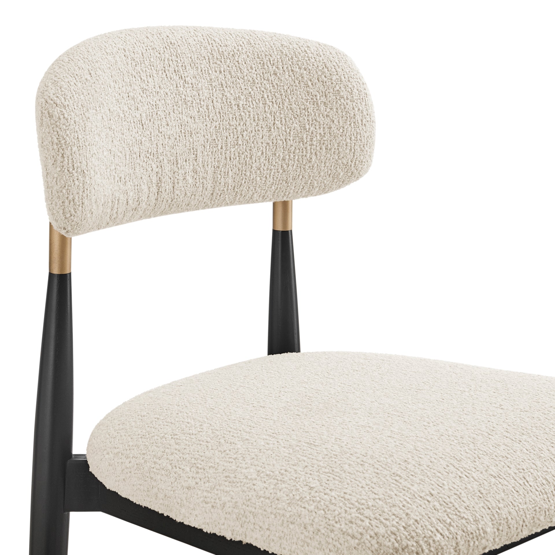 Verna Boucle Counter Stool Black Frame - What A Room
