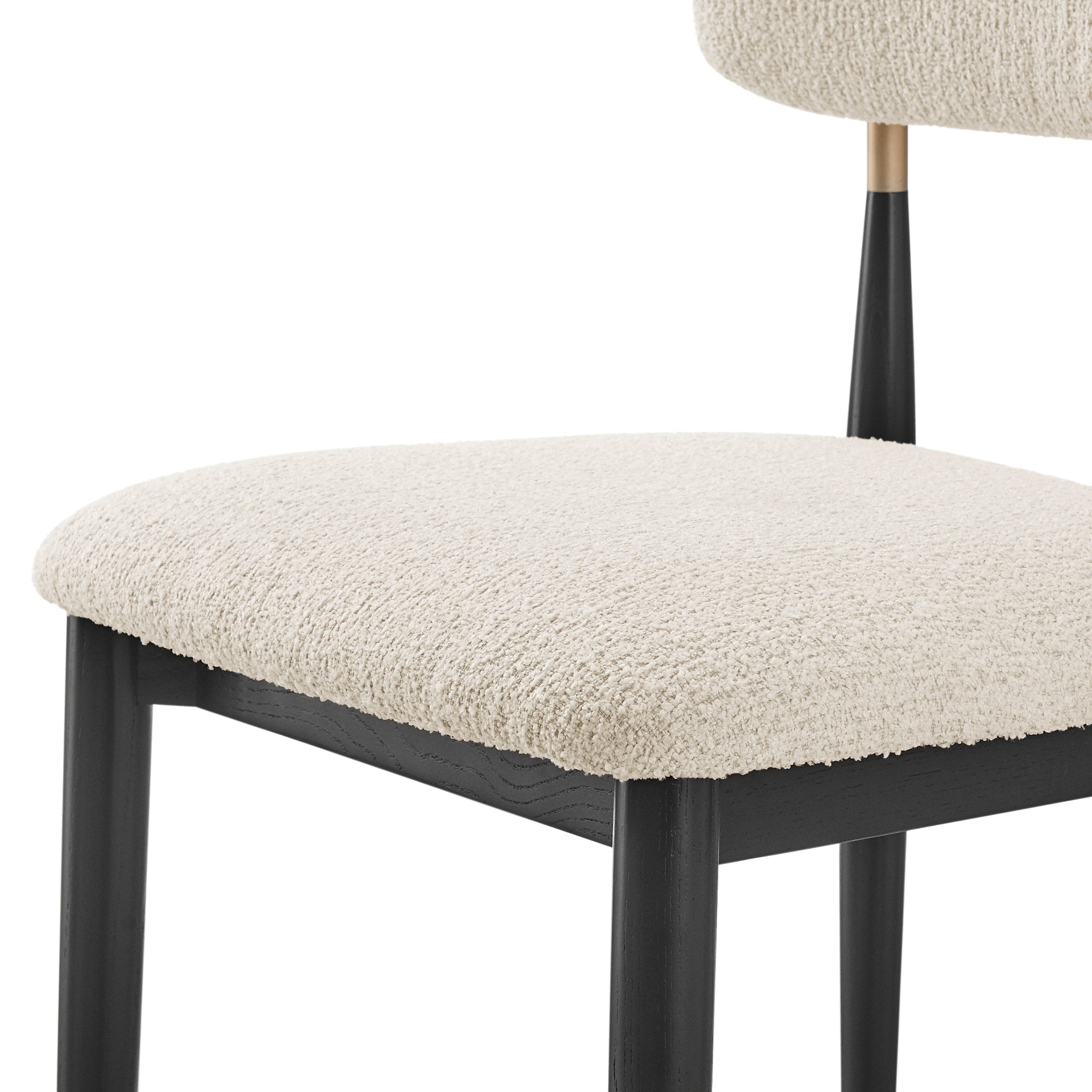 Verna Boucle Counter Stool Black Frame - What A Room