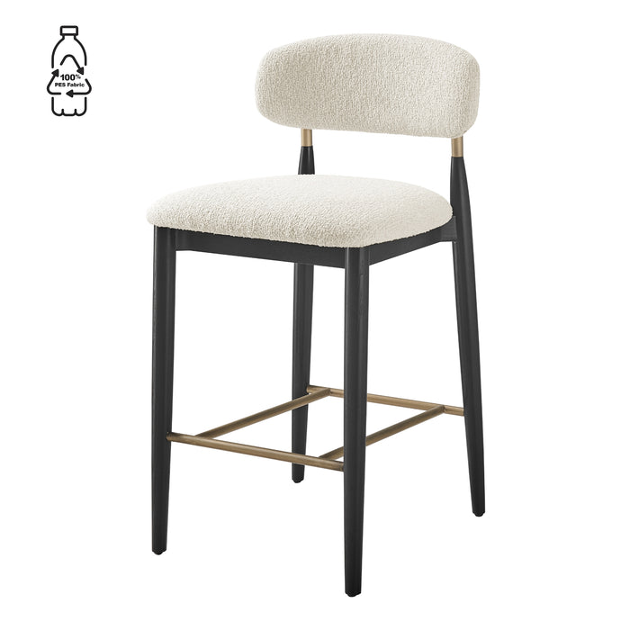 Verna Boucle Counter Stool Black Frame - What A Room