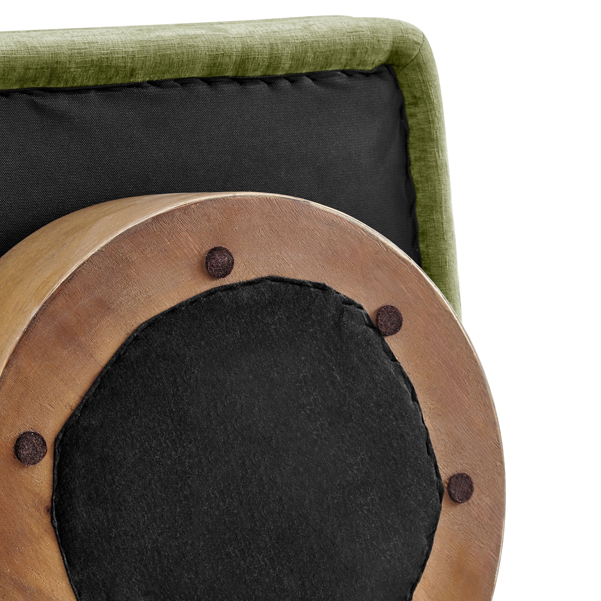 Zenda Fabric Swivel Accent Chair w/ Wooden Base - What A Room