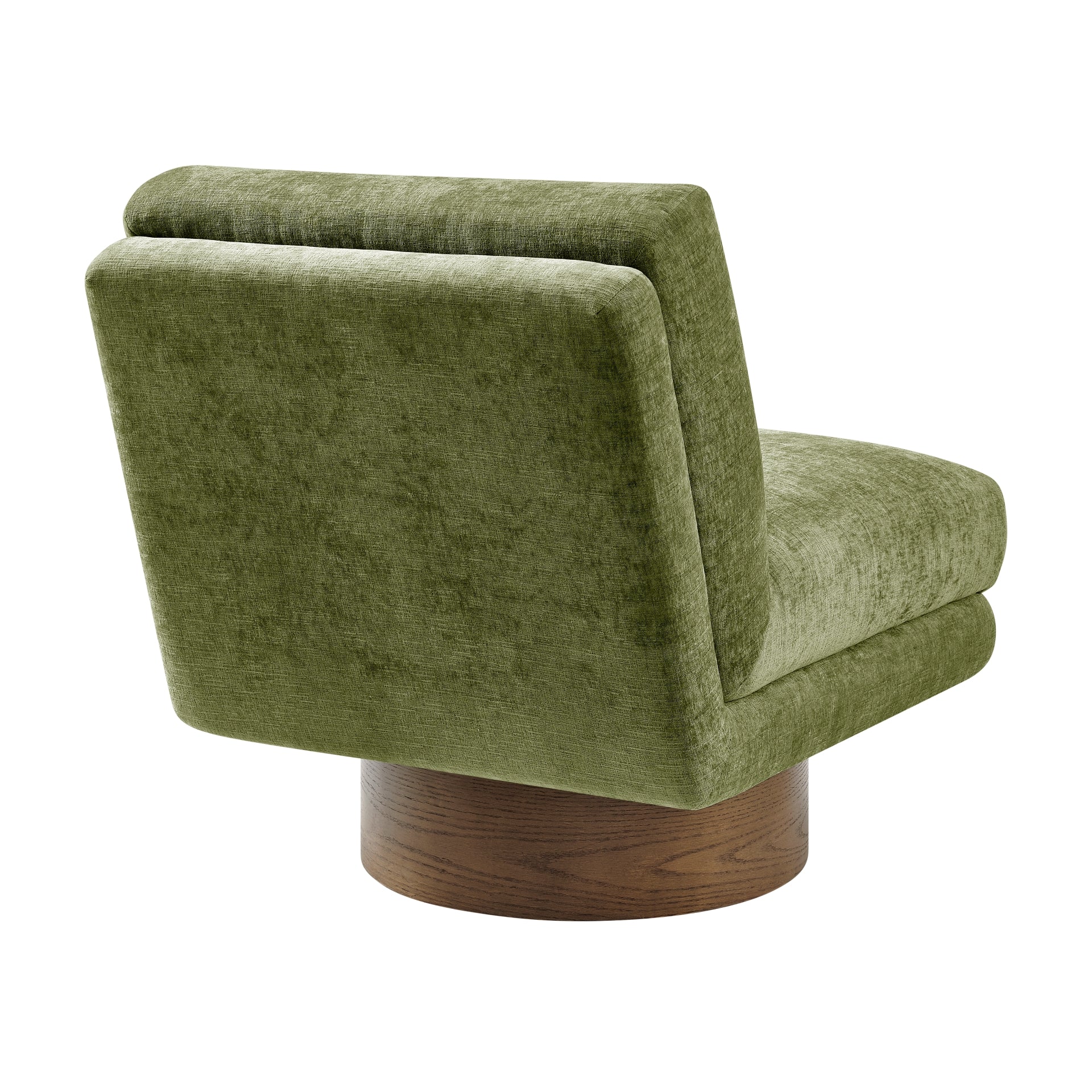 Zenda Fabric Swivel Accent Chair w/ Wooden Base - What A Room