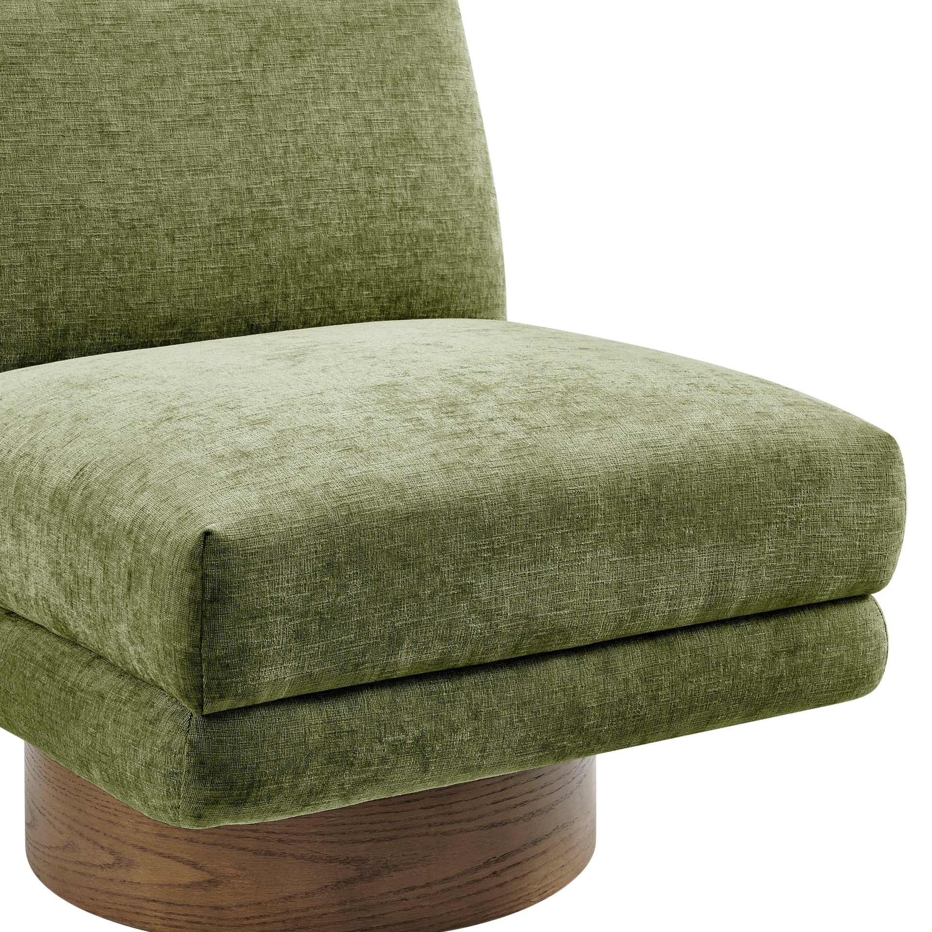 Zenda Fabric Swivel Accent Chair w/ Wooden Base - What A Room