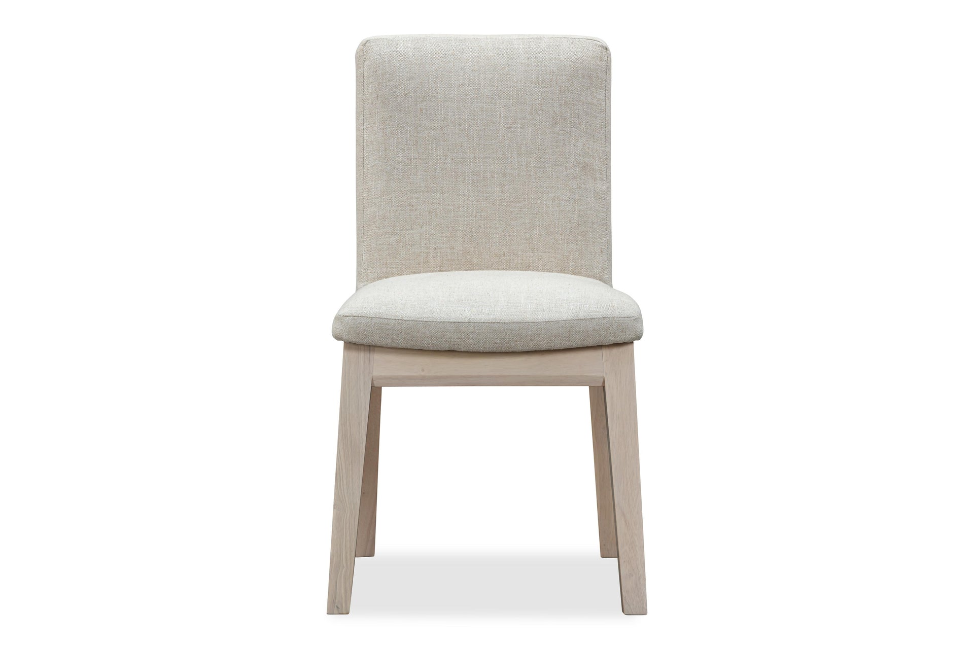 Liv Solid Wood Dining Chair in White Sand and Natural Linen (Set of 2) - What A Room