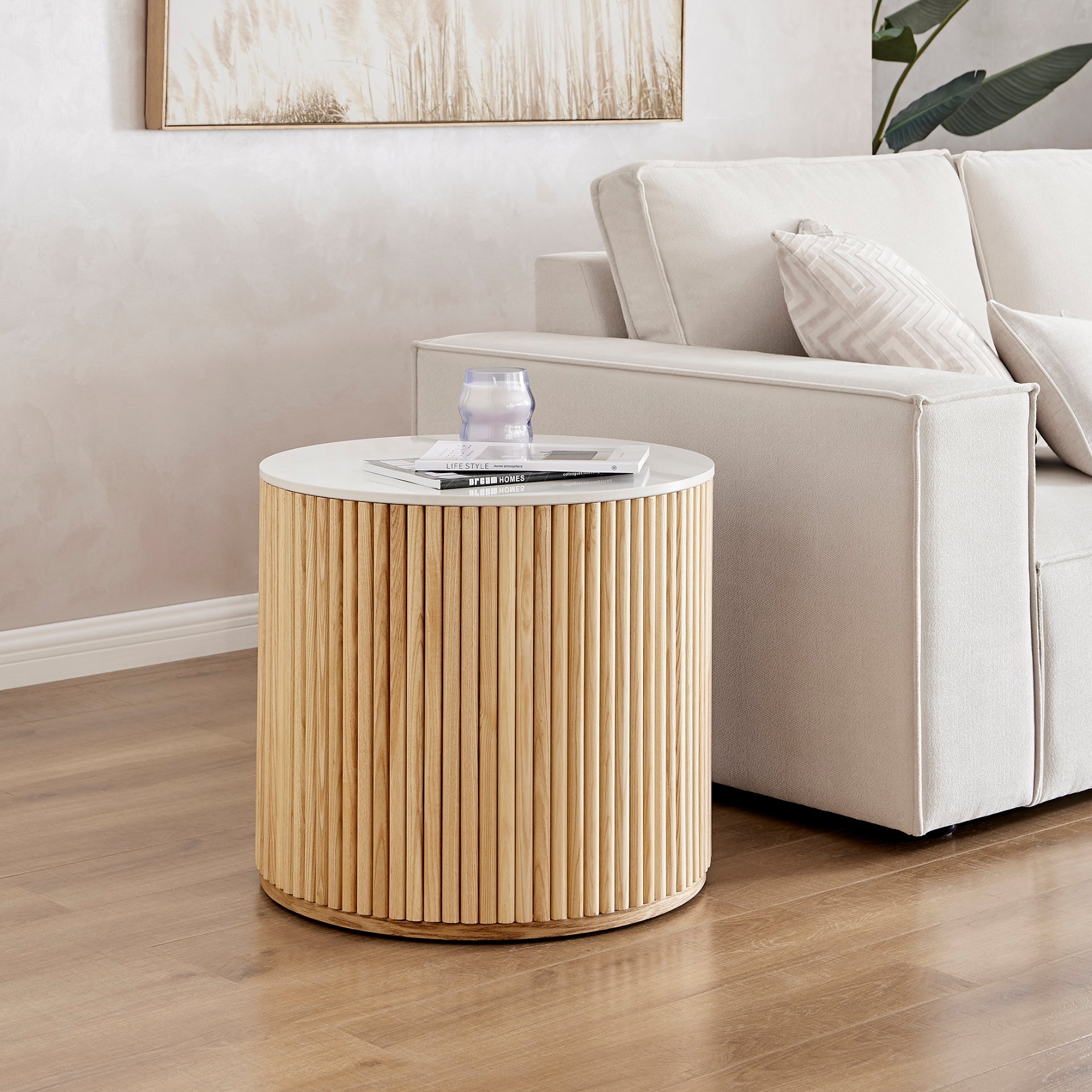 Ingrid Ceramic Top 21.5" Round Side Table - What A Room