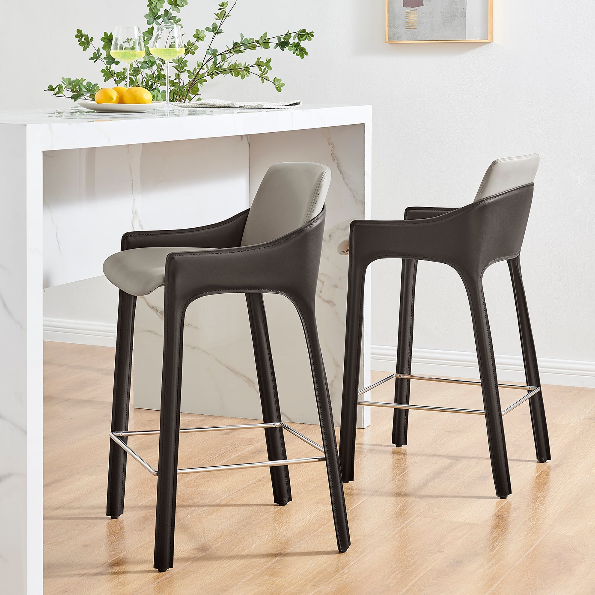 Stella Faux Leather Counter Stool (Set of 2) - What A Room