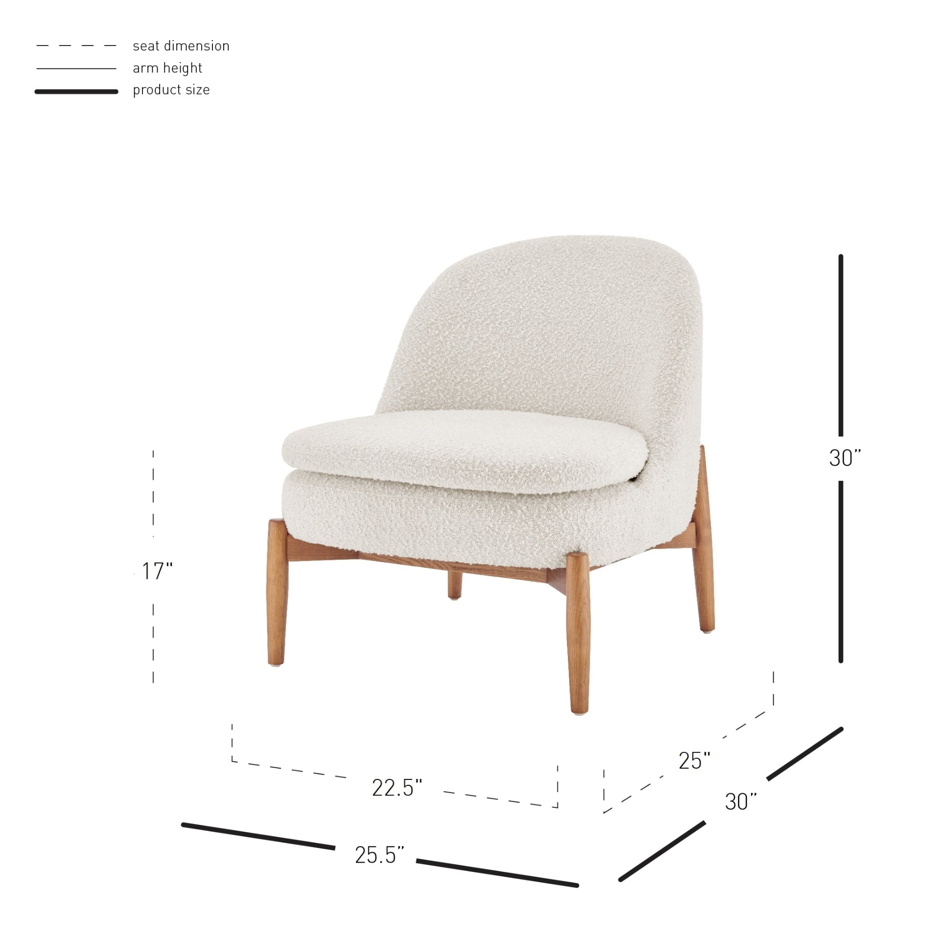 Adriana  Fabric Accent Chair Walnut Legs - What A Room