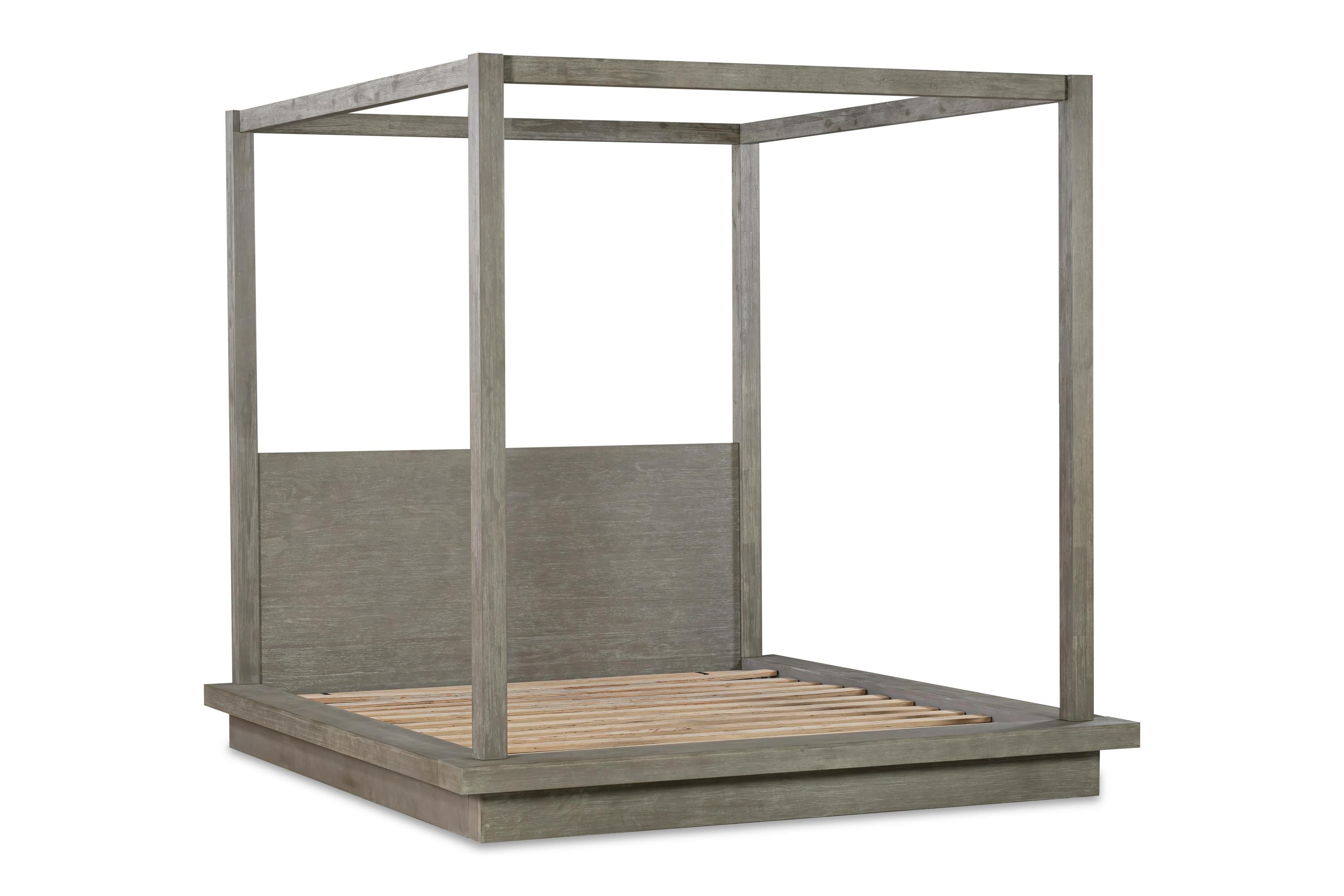 Melbourne Wood Canopy Bed in Mineral - What A Room