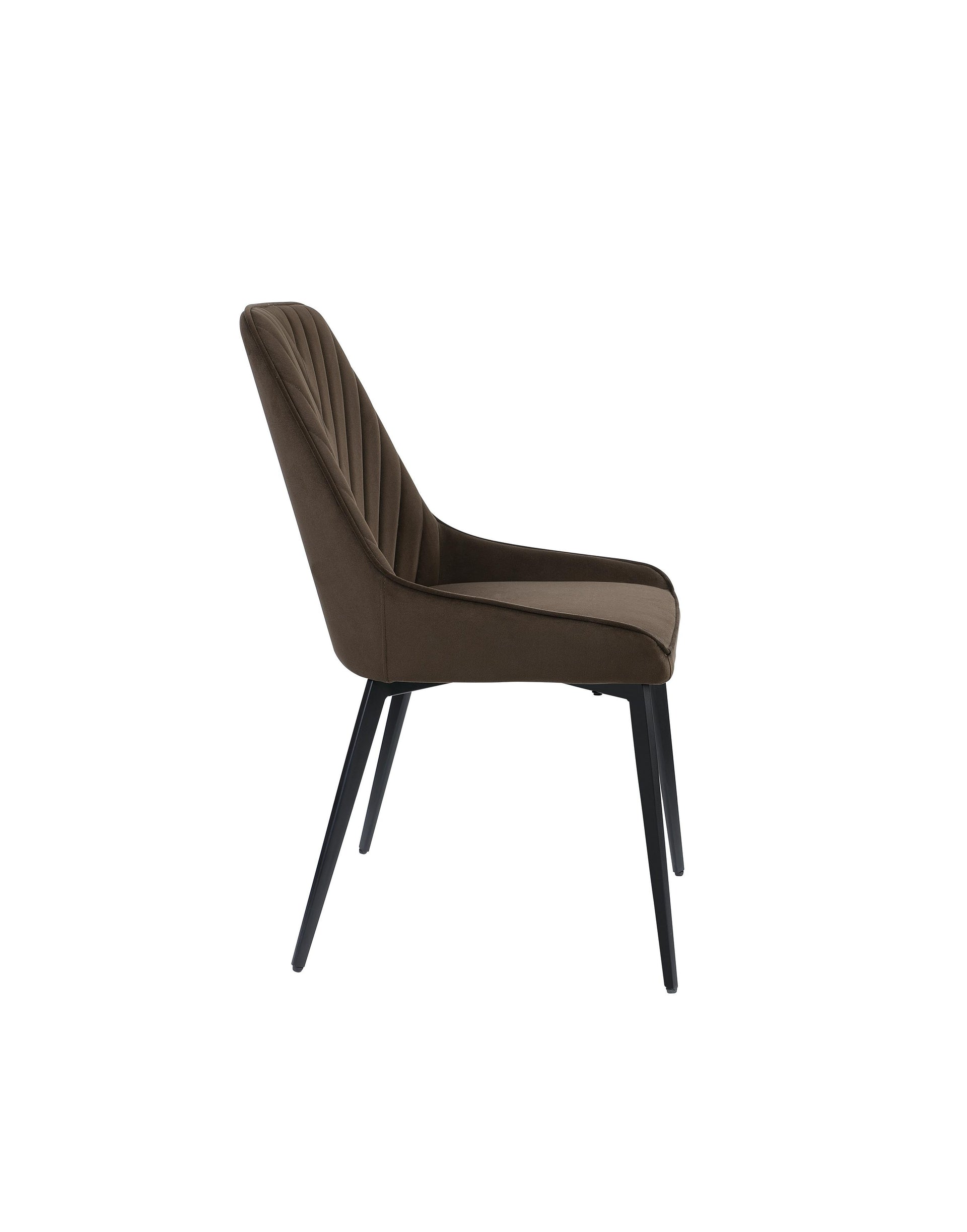 Lucia Metal Leg Upholstered Dining Chair in Penny Velvet and Gunmetal (Set of 2) - What A Room