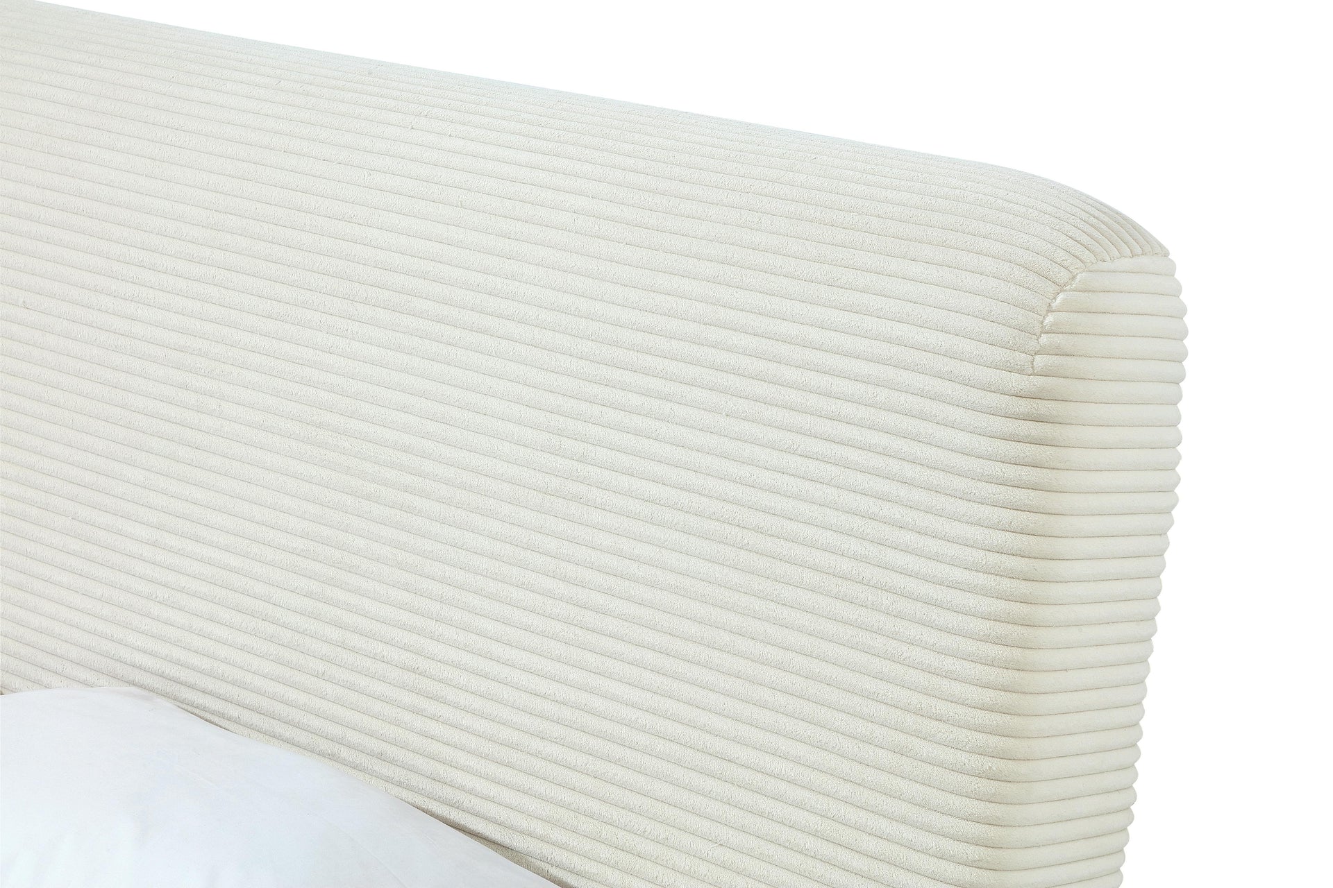 Wisteria Upholstered Platform Bed in Frosty Corduroy - What A Room