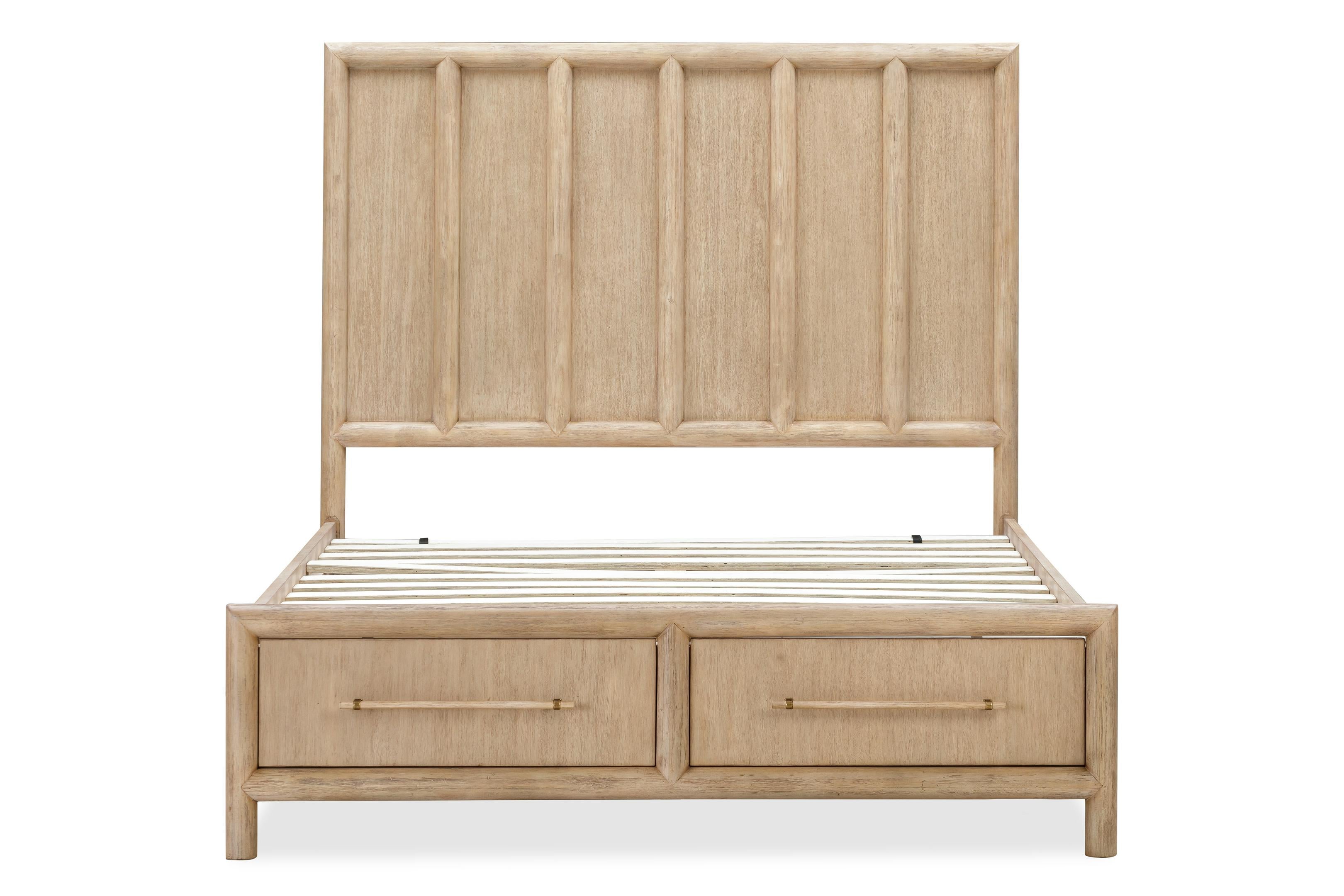 Dorsey Wooden Two Drawer Storage Bed in Granola - What A Room