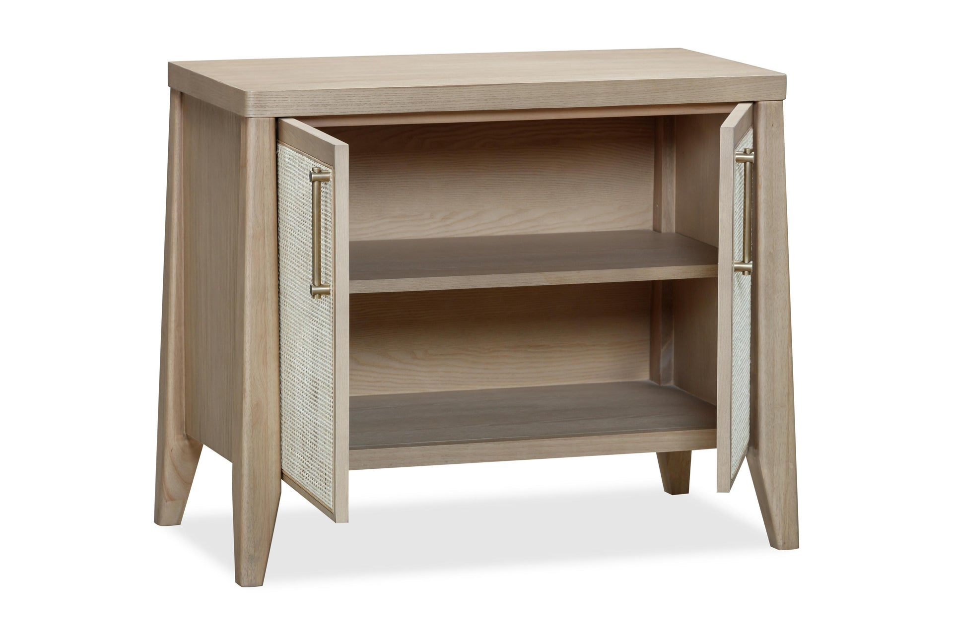 Sumire Two Door Ash Wood Bachelor Chest in Ginger and Natural Cane - What A Room