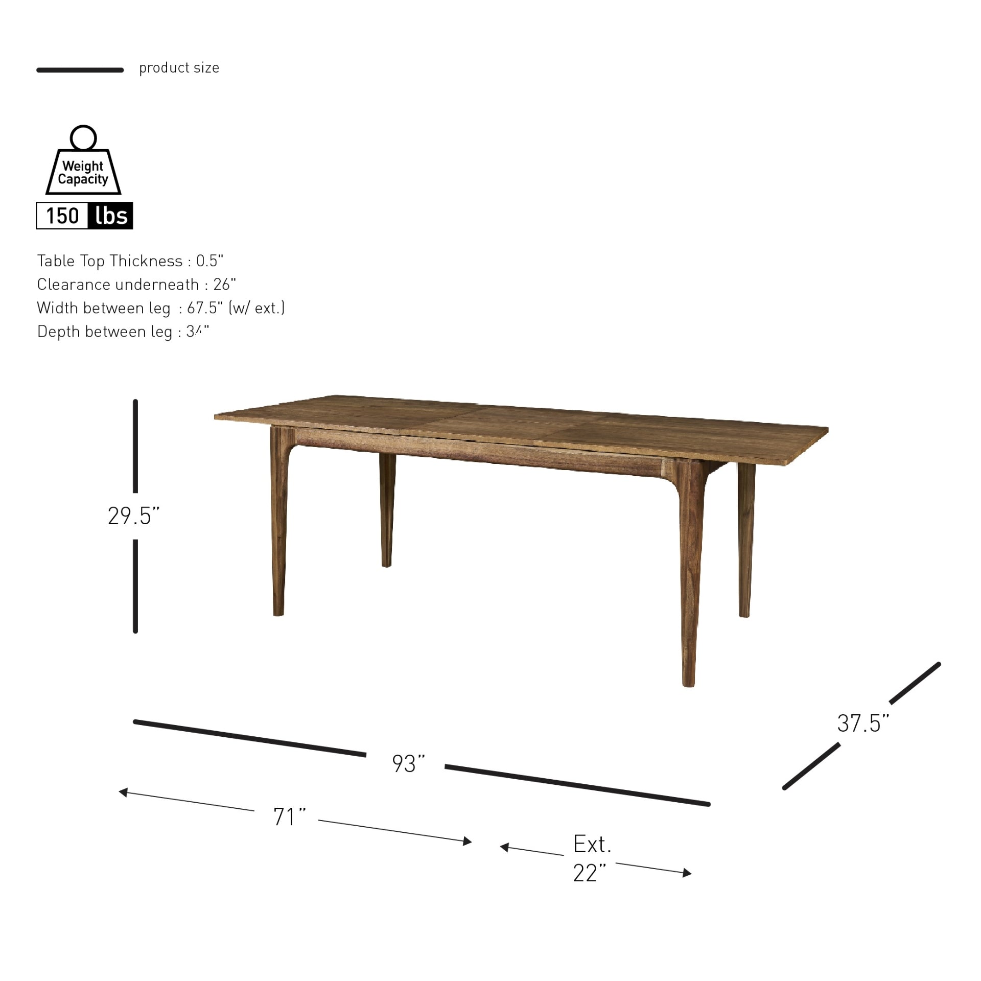 Hereford Butterfly Dining Table w/ 22" Ext - What A Room