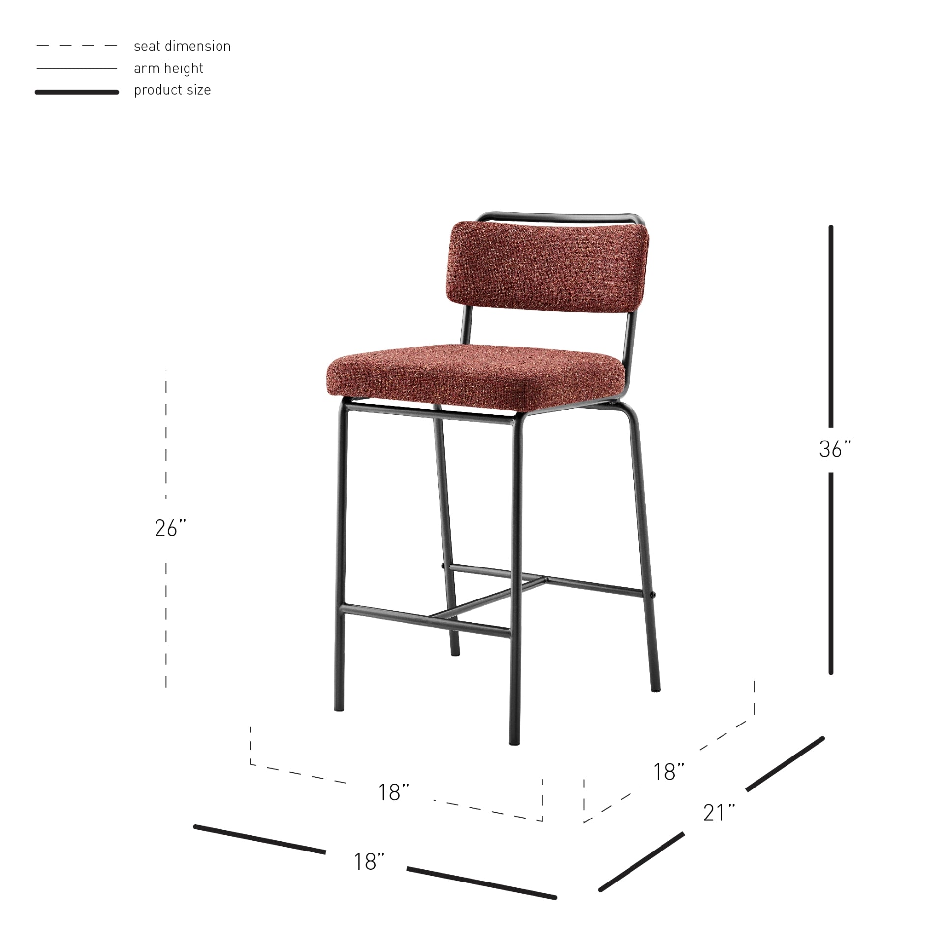 Zander Fabric Counter Stool (Set of 4) - What A Room